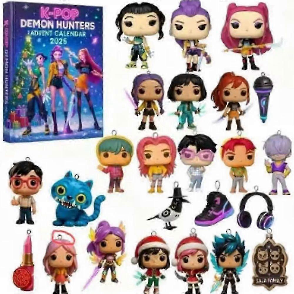Χριστουγεννιάτικο K-pop Demon Hunting 24pc Advent Calendar Surprise Blind Box, K-pop Dolls Halloween Boxes Figure Gifts Παιδικά Παιχνίδια