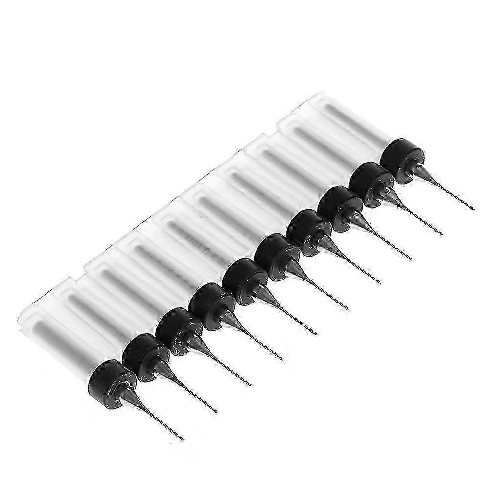 f New 10Pc 0.6mm Tip 1/8" Shank Spiral Flute Tungsten Carbide Micro PCB Drill Bits Red