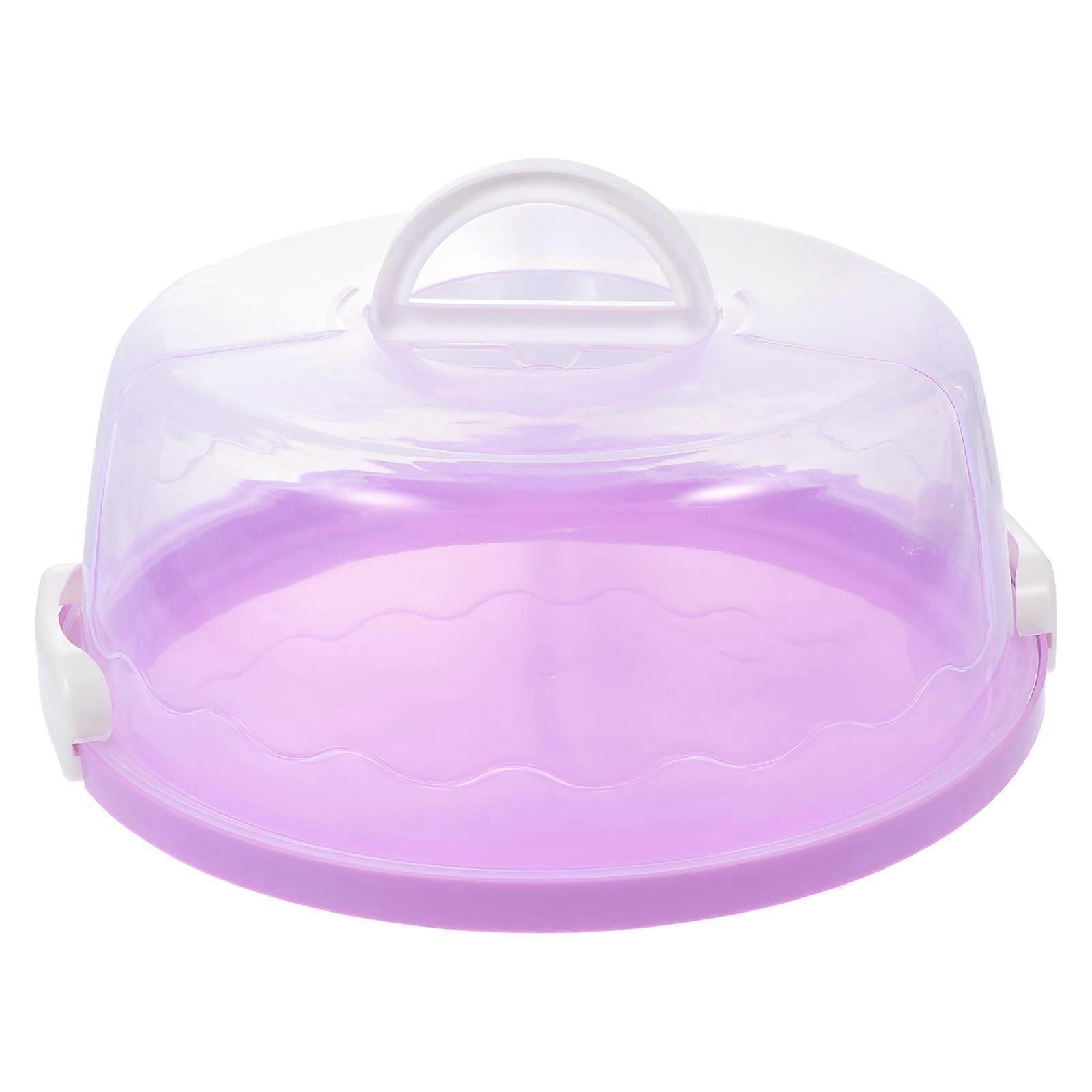 Portable Cake Box Hand-Held Cake Holder for Storage 1Pcs Violet