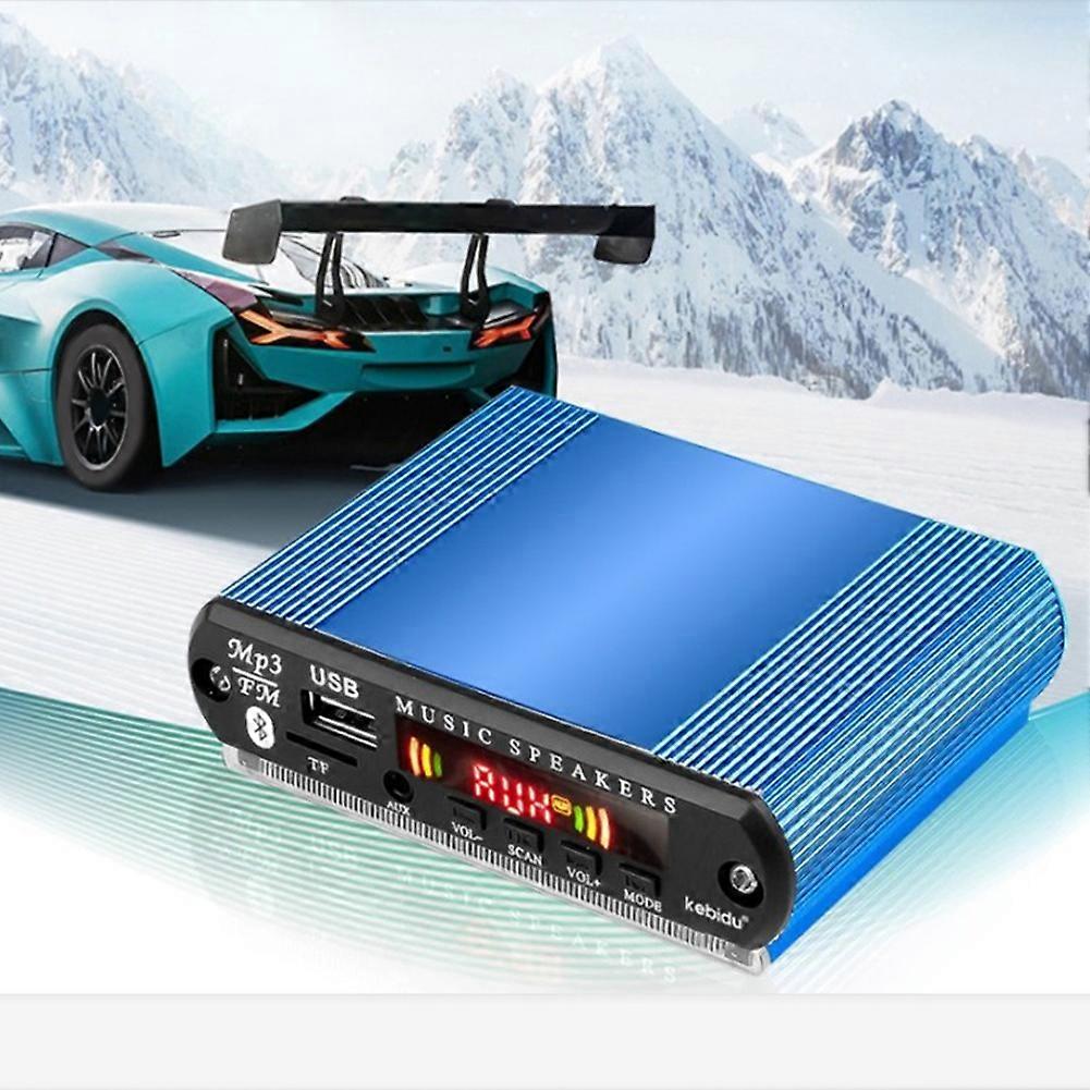 Bluetooth MP3 Player Decoder Board FM Radio, USB, TF, Wireless Audio & Hands-Free Call, Remote Control Blue