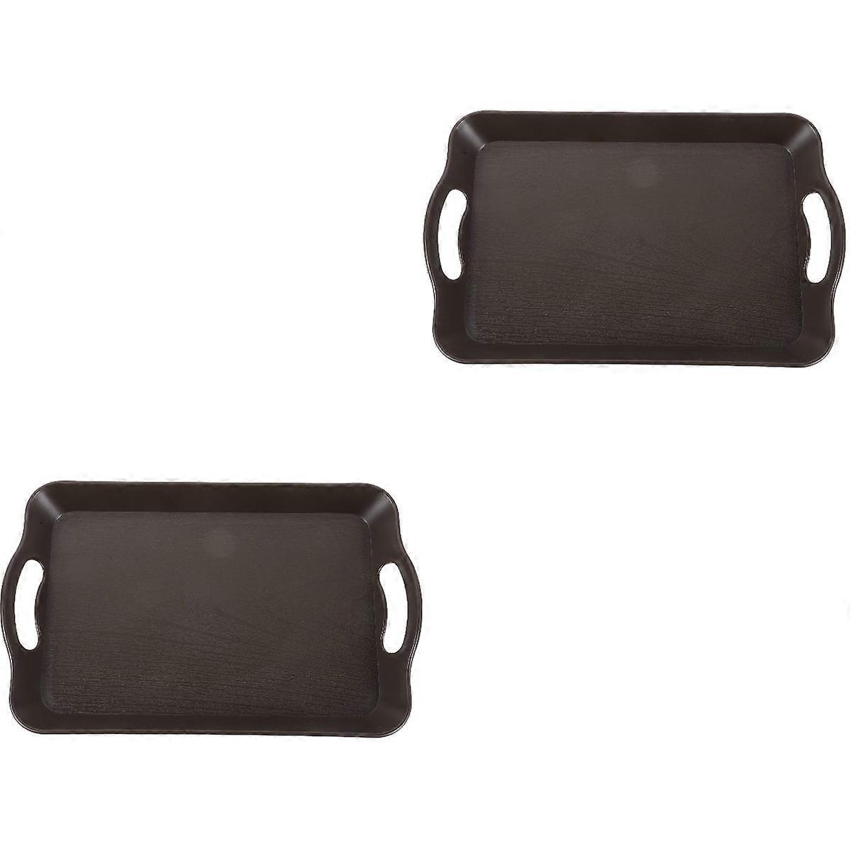 Eease 2pcs Rectangular Teaware Serving Plate Plastic Bread Dish Delicate Fruit Tray Dessert Holder