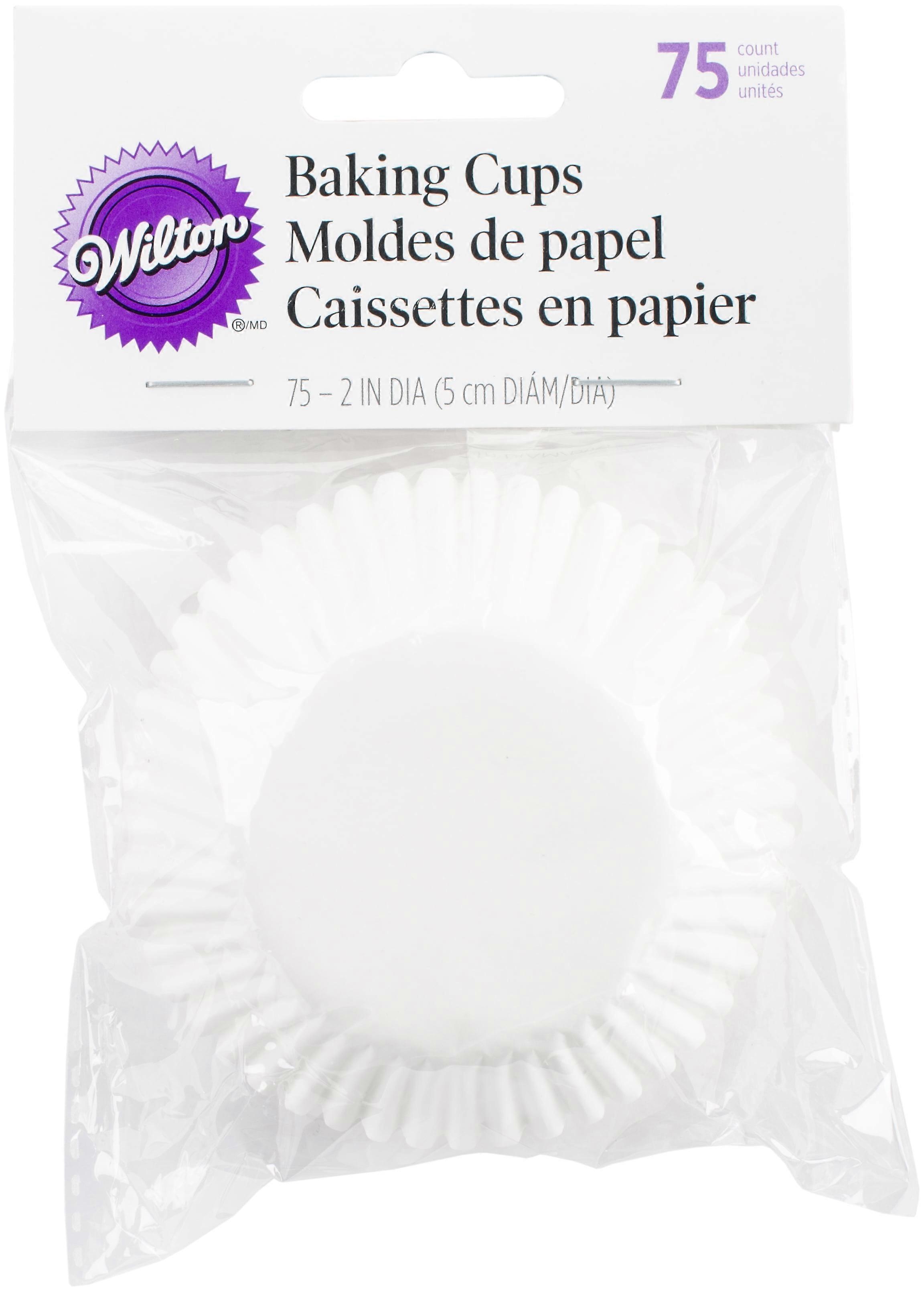 Wilton St and ard Baking Cups White 75 Per Pkg