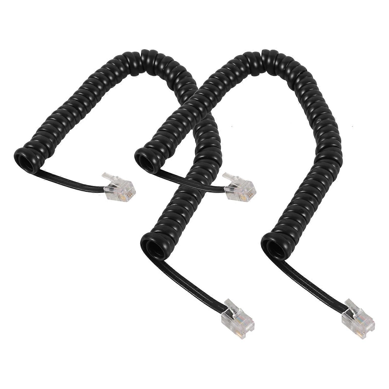 2Pcs Coiled Phone Cords for Landline Telephone Receiver Cable