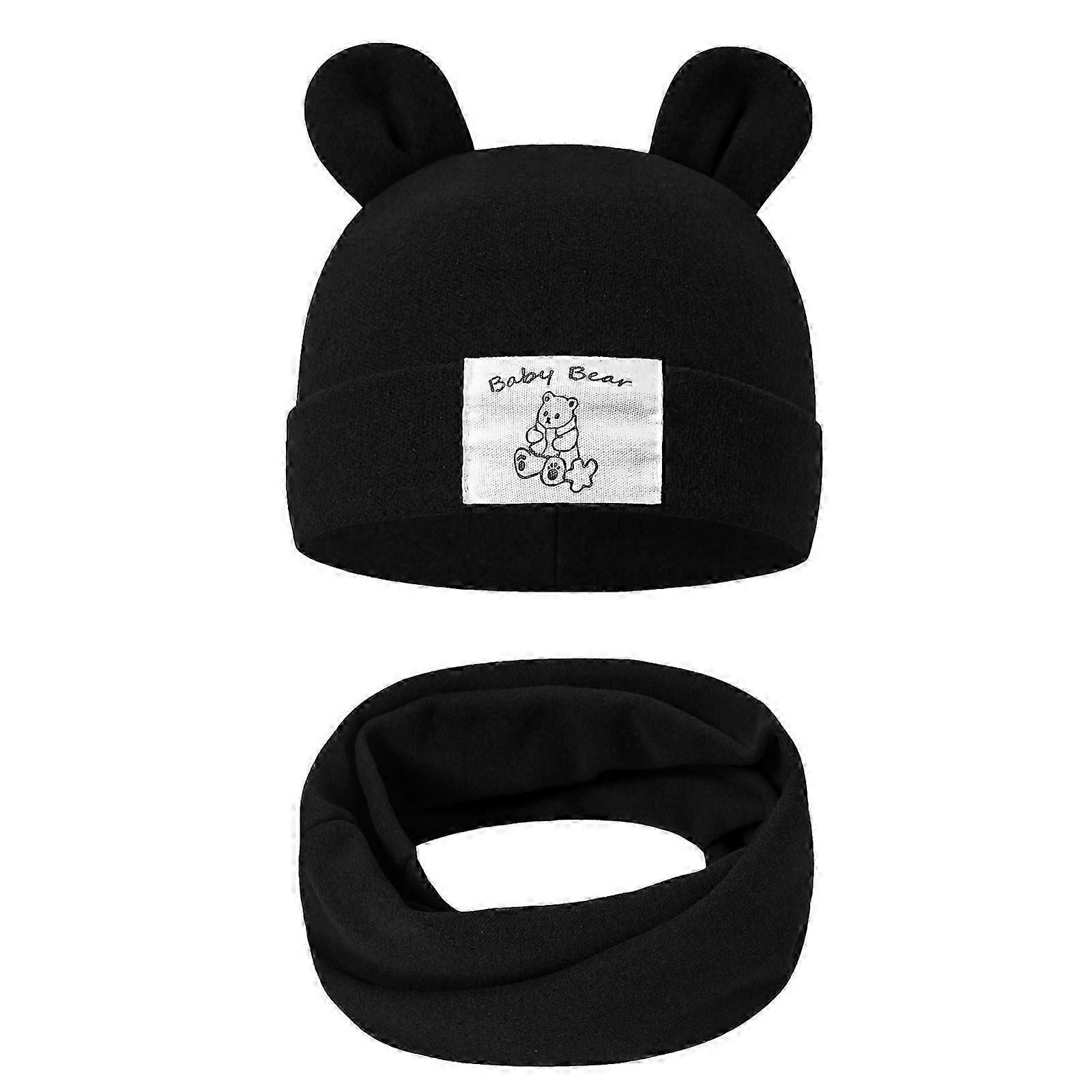 Newborn Weave Hat Scarf Combo Classical Variegated Design Soft Cotton Polyester Blend Cold Weather Essential 0 12 Months Yellow