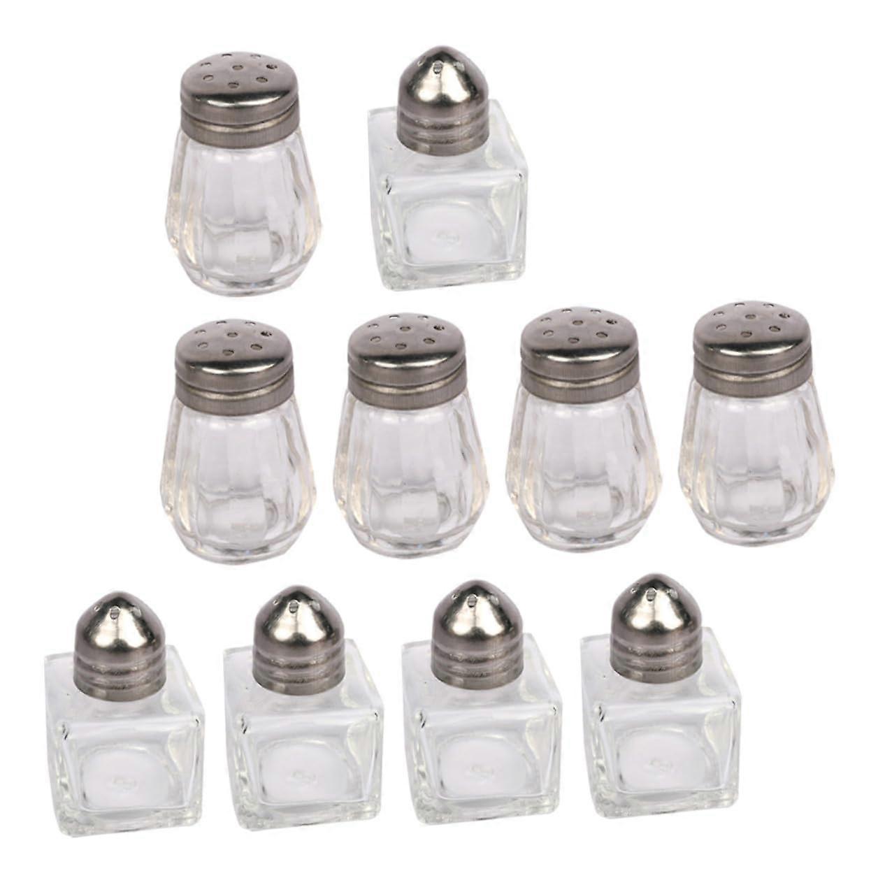10pcs Spice Jars Set with EasyOpen Lids, Portable Seasoning Containers for Salt and Pepper Storage in Kitchen or Restaurant