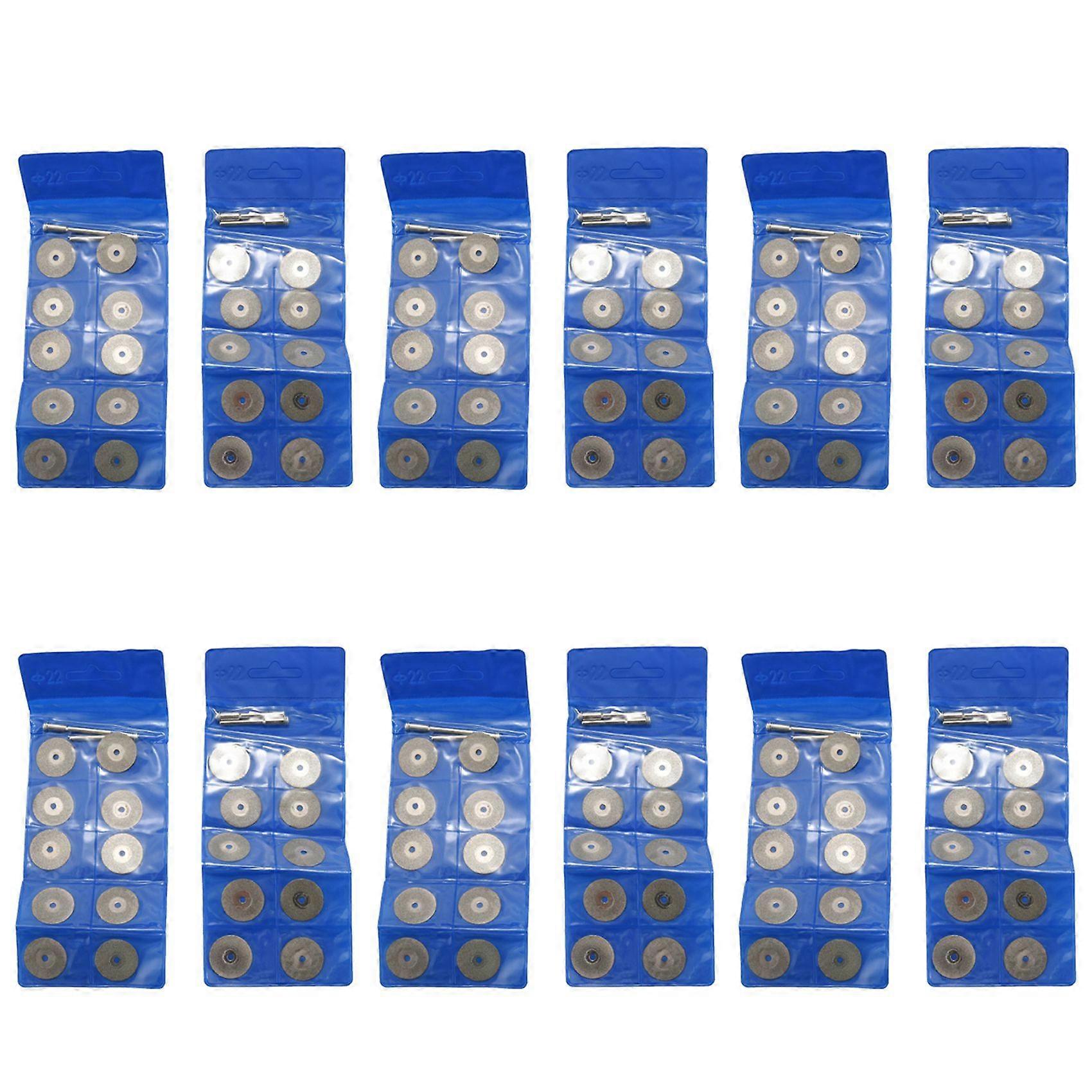 120pcs 22 mm Diamond Cutting Wheel Cut Off Discs Coated Rotary Tools with 24 Pack Mandrel Rotary Tool for Drill Dremel