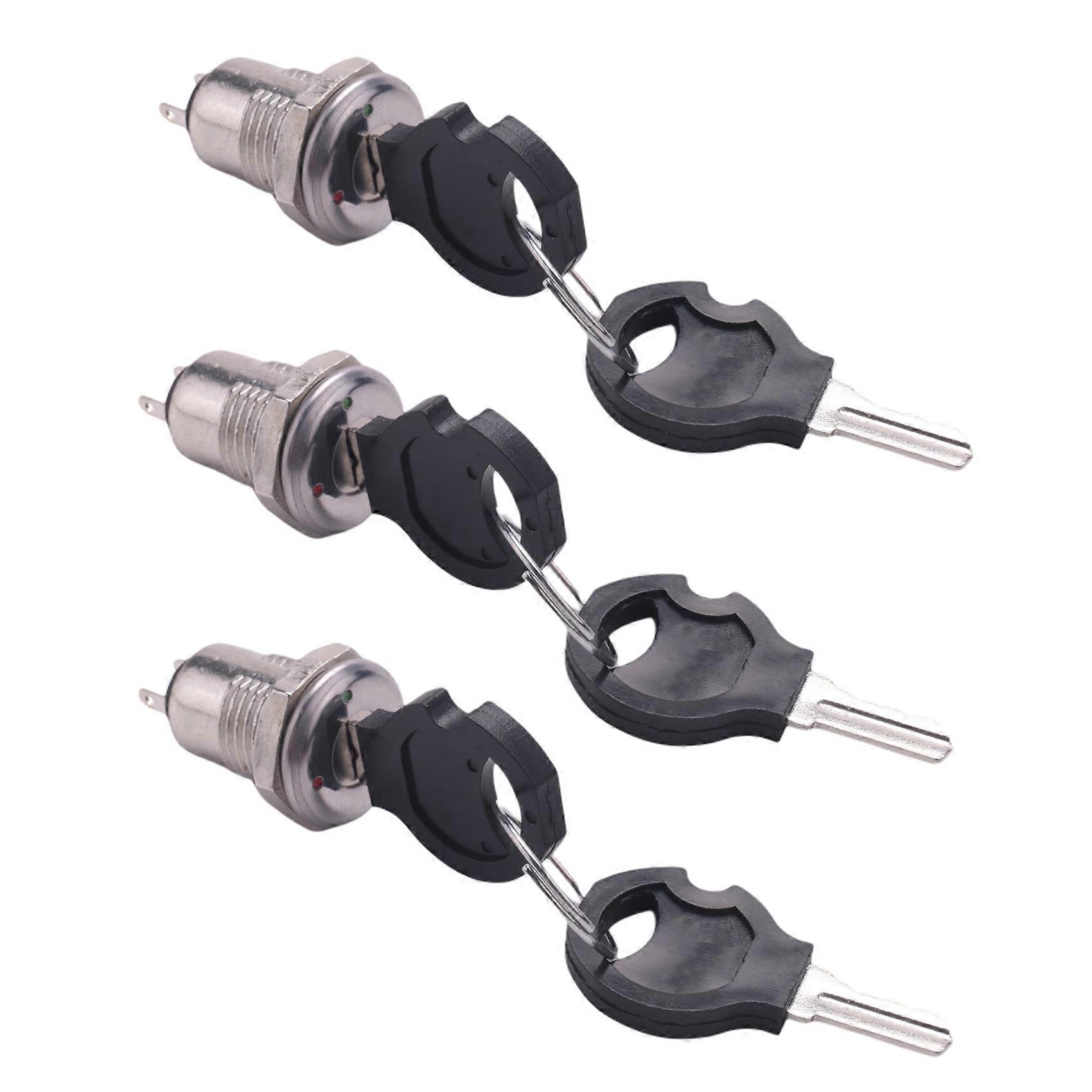 3X on Off Two Terminals Keyswitch Keylock Switch W Keys