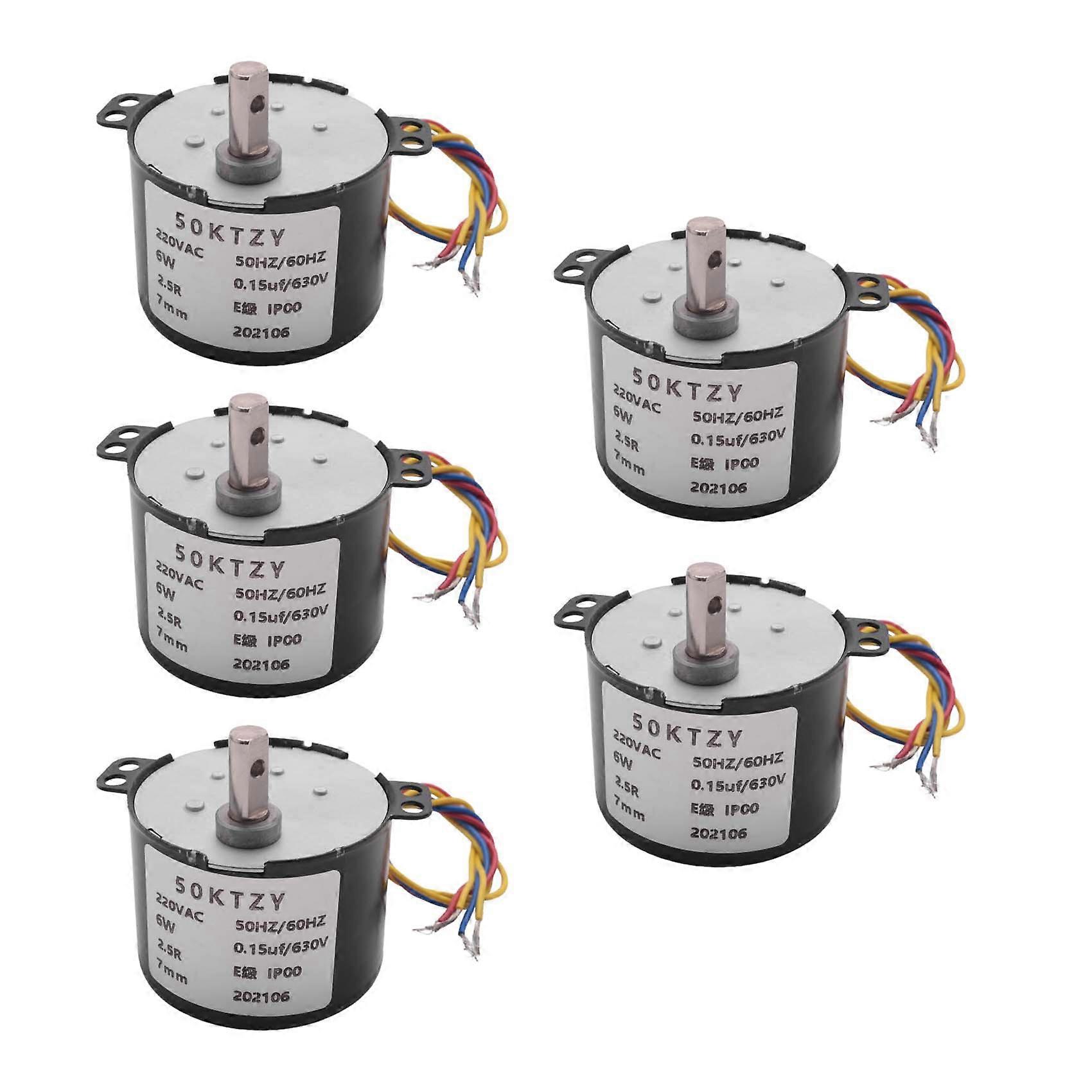 5X 50Ktyz Ac220V 10W 0.5A 2.5R/ Min Permanent Magnet Synchronous Motor Ac Gear Reduction Motor Cw / Ccw