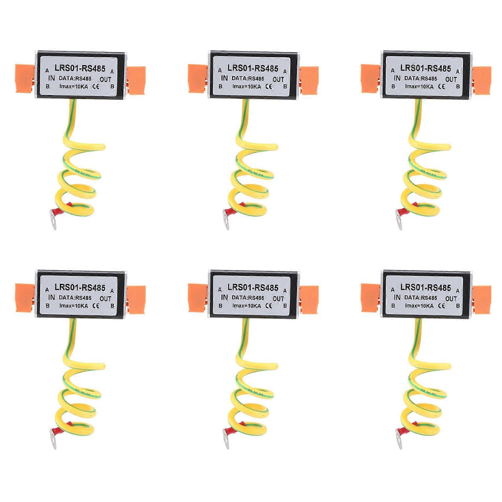 6X RS485 Date Signal Power Arrester Anti Surge Protector Monitoring CCTV Camera Protection Device Thunder Preventer