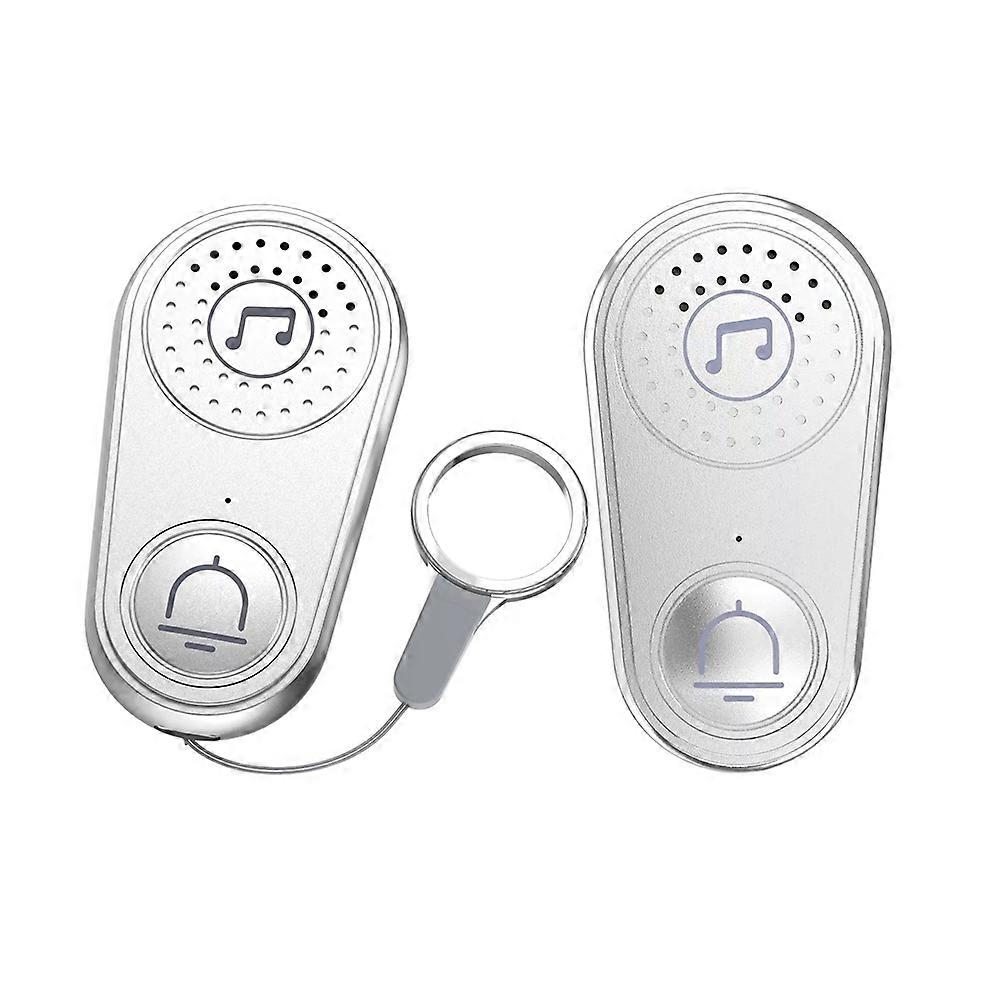 Wireless Intercom Call Button Doorbell for Disabled Older Child Call Silver