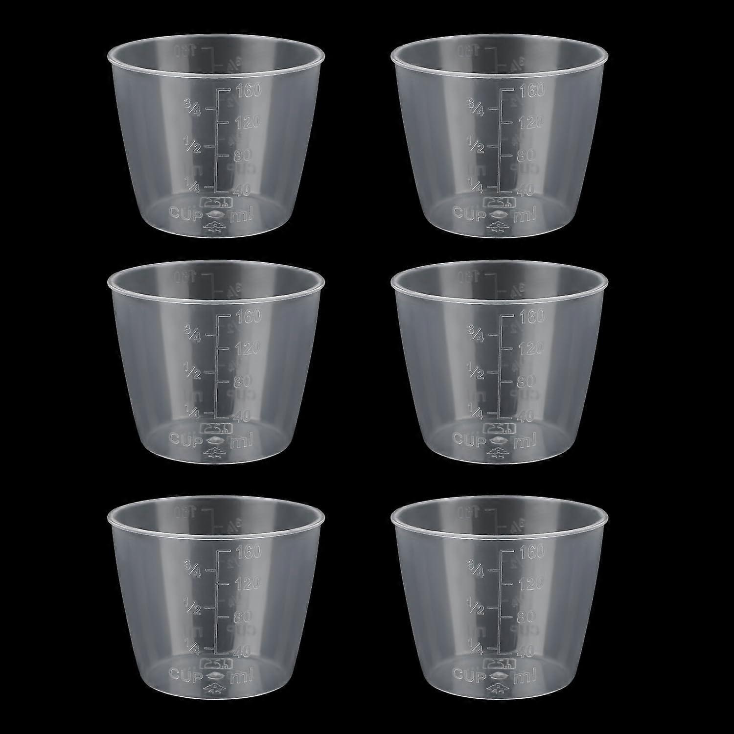 6pcs 160ml Rice Measuring Cups Set, Clear Plastic Rice Cooker Cup Replacement for Accurate Cooking