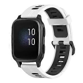 Für Garmin Venu Sq 20mm Vertikales Muster Zweifarbiges Silikonarmband