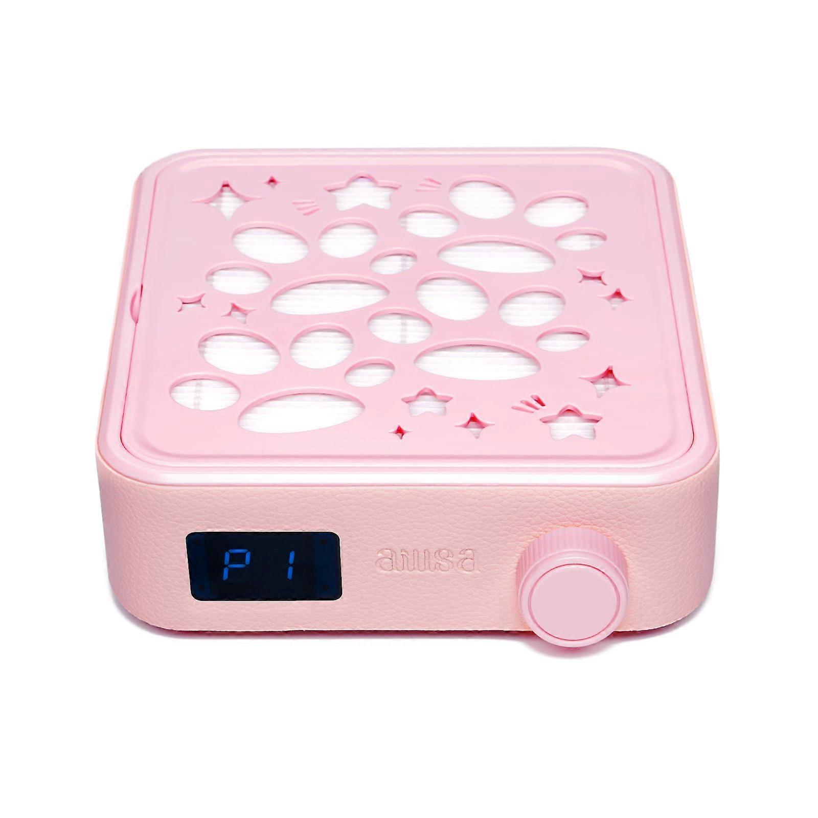 Nail Dust Collector with Adjustable Suction, LED Display, Reusable Filter for Acrylic Nails Pink