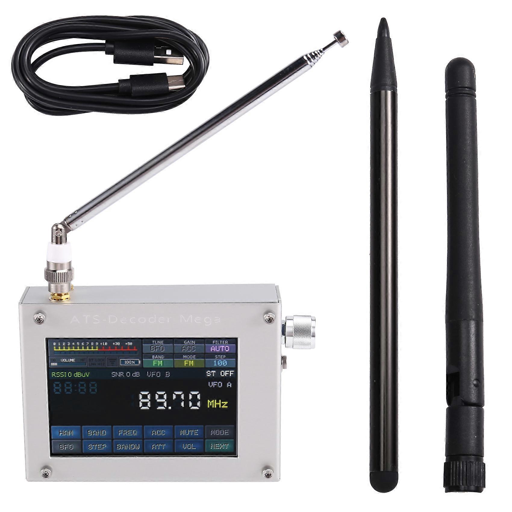 ATS-Decoder Radio 4-Inch Touch Screen Version 4.2 Radio Amateur Receiver Stereo Full Band Rechargeable Battery