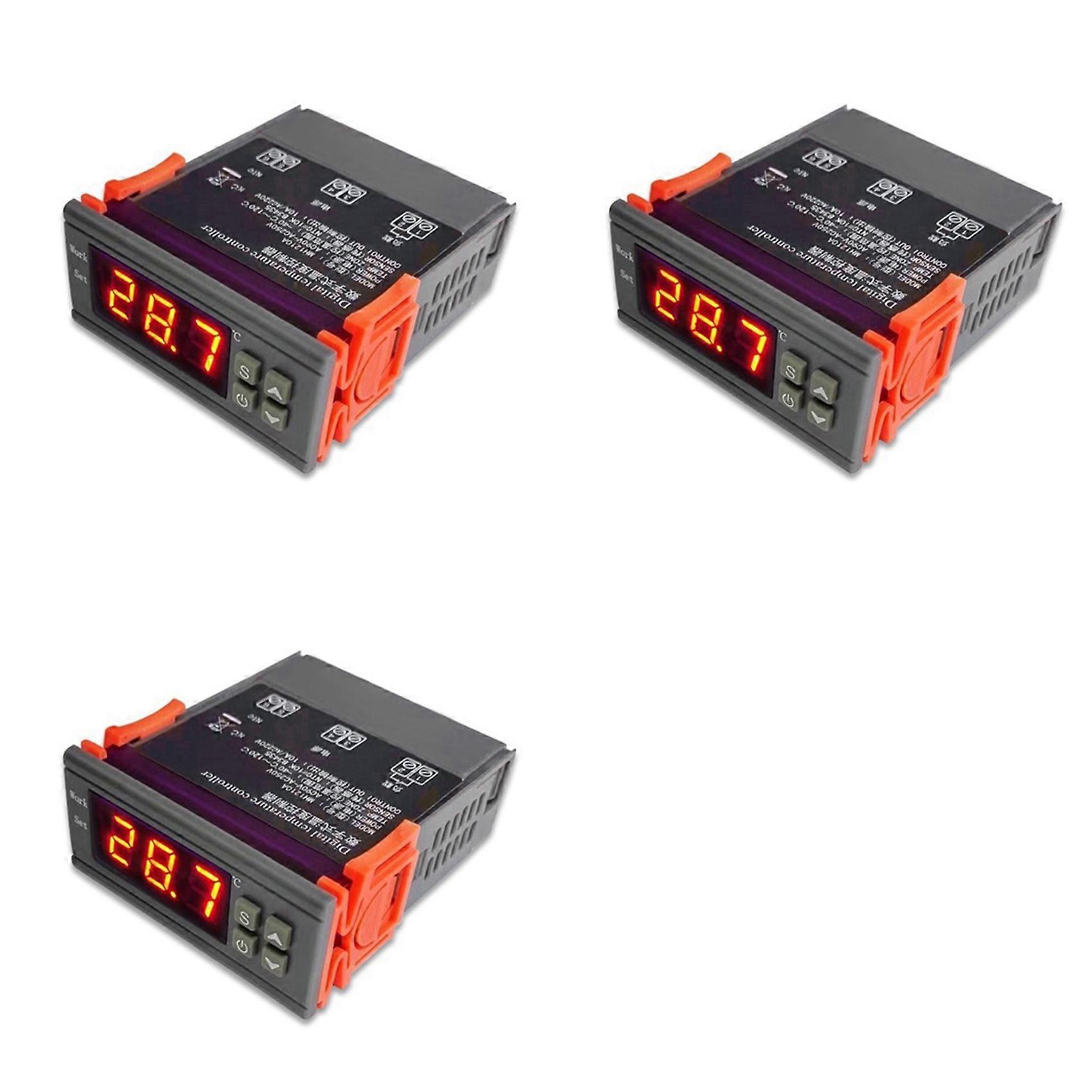 3X MH1210W Digital Temperature Controller AC90-250V 10A 220V Thermostat Regulator with Sensor,Heating Cooling Control