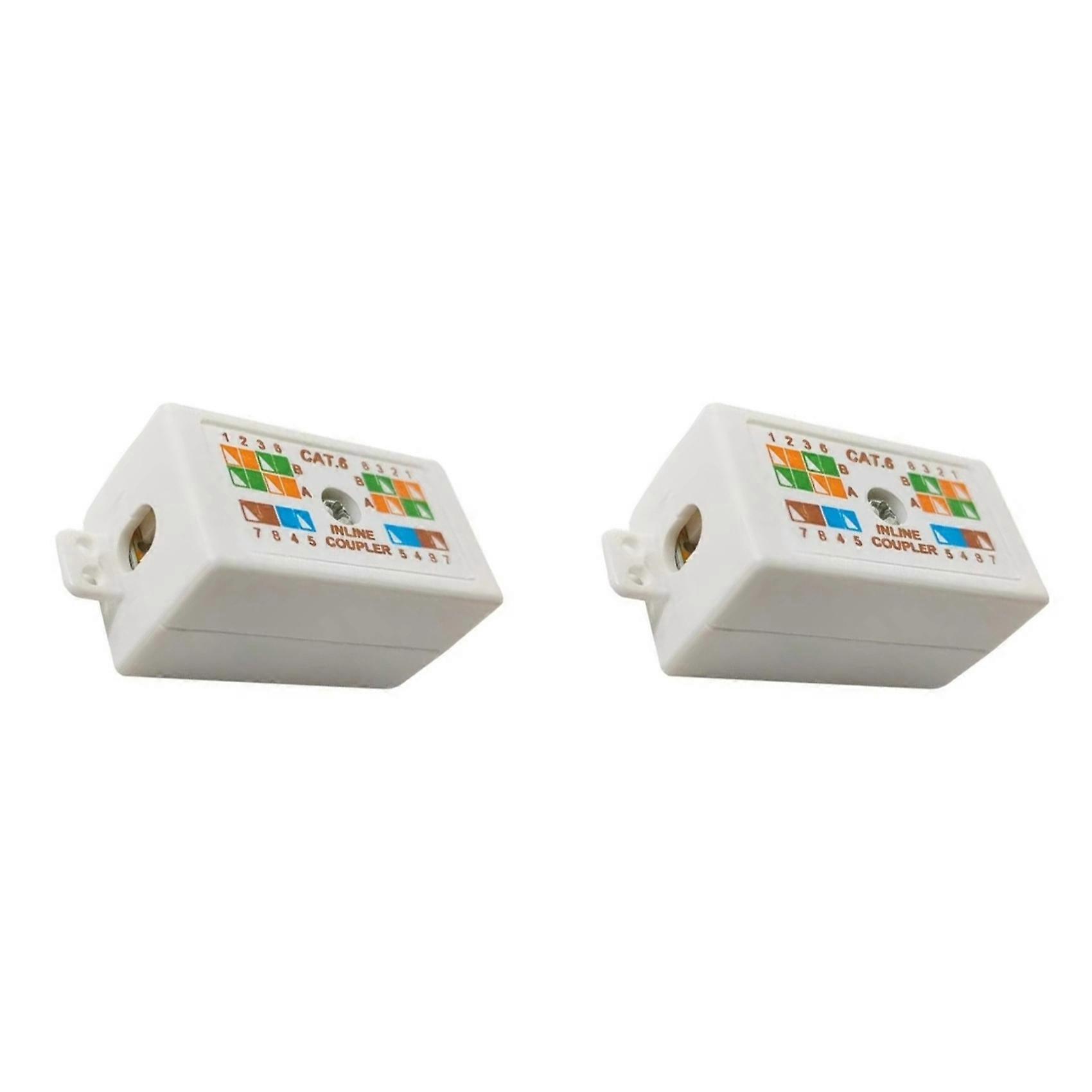 2X RJ45 Cat6 Junction Box for Ethernet Networking Cable Connection Accessories