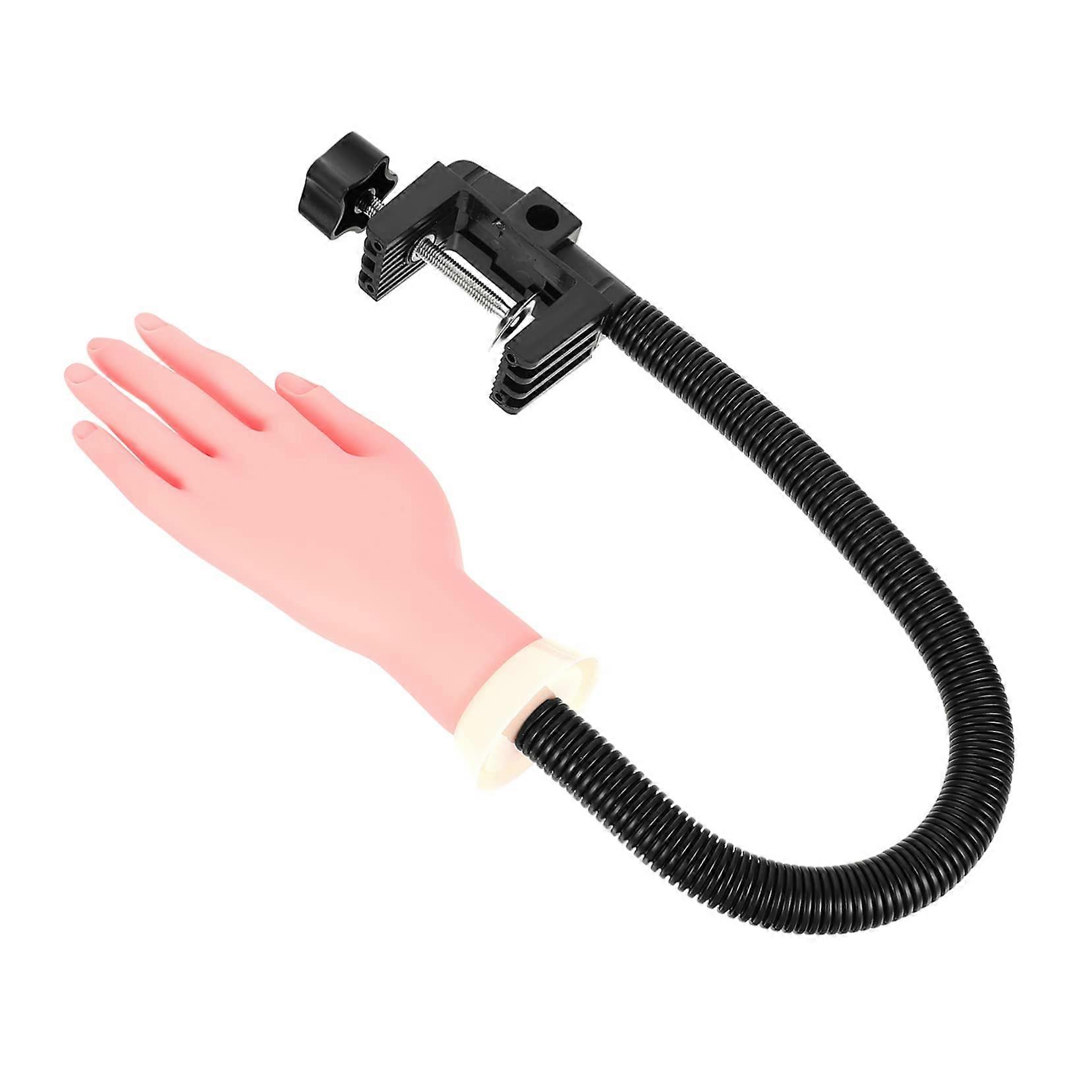 Nail Practice Hand with Adjustable Arm Realistic Shape and 10 Detachable Nails for Salon Training