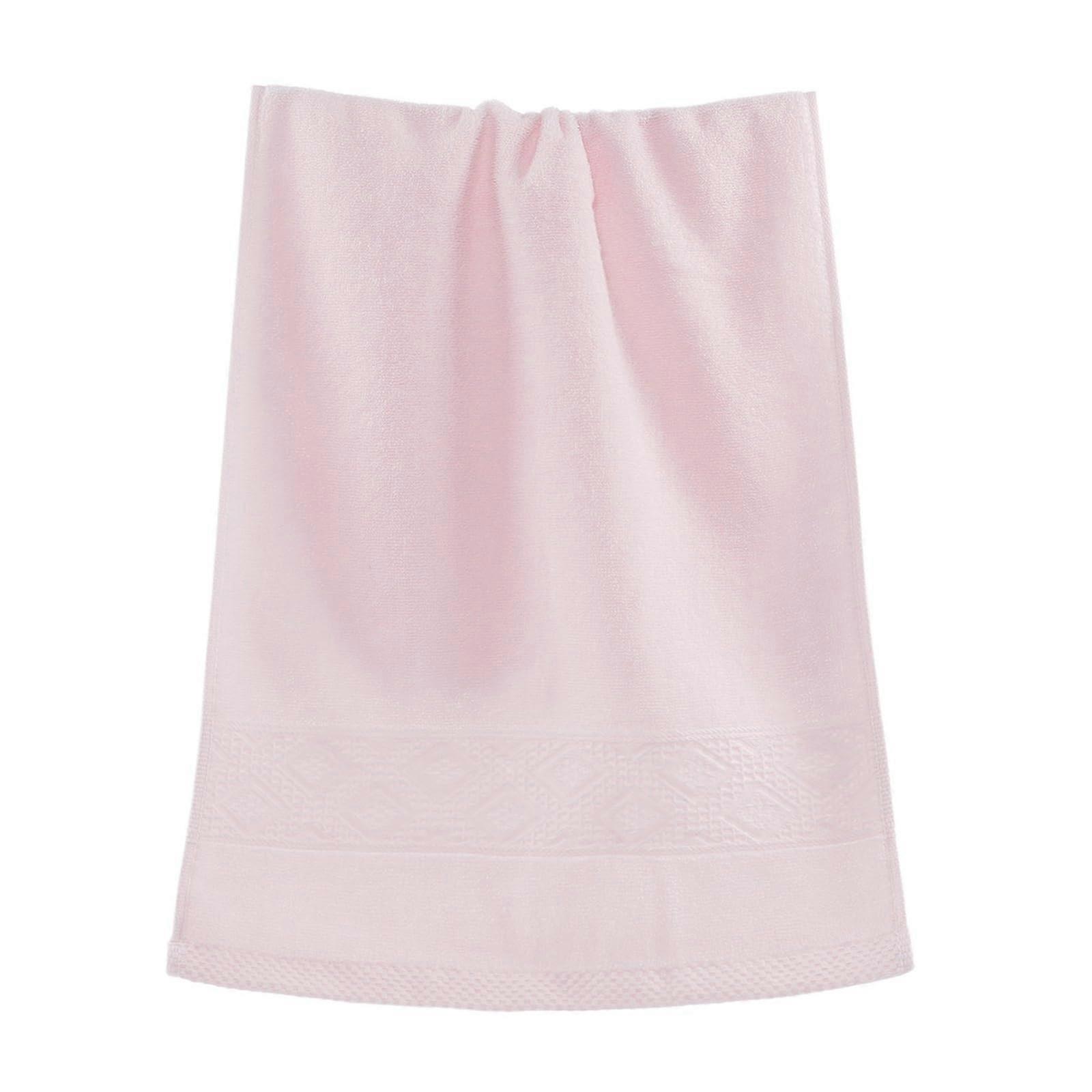 Soft Cotton Bath Towels Set of 3,  Absorbency Face and Bath Towels 34x74cm for Home Use Pink