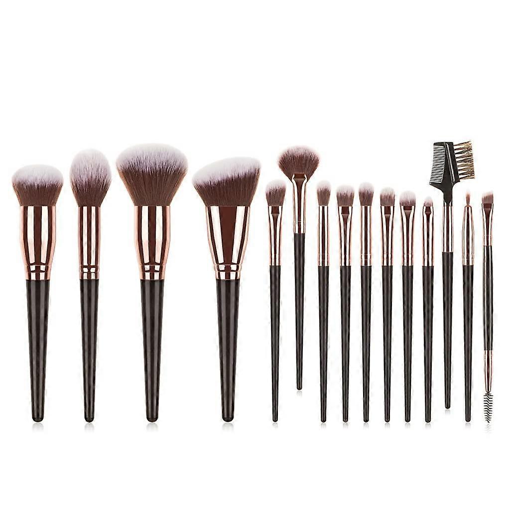 15 Piece Double Ended Makeup Brush Set with Soft Skinfriendly Bristles for Full Face Application