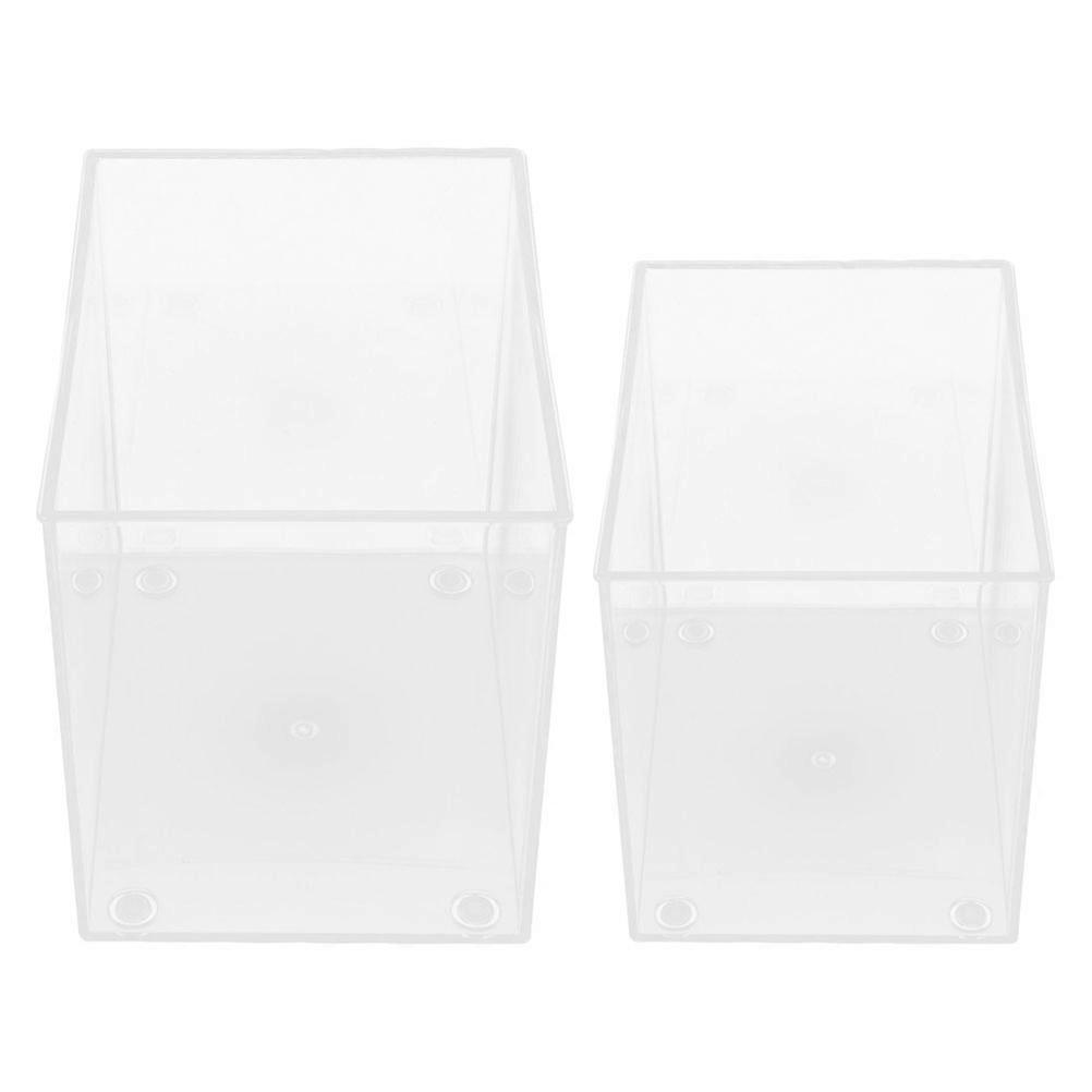 Portable Betta Aquarium Fish Tank for Office Desktop Plastic 2Pcs