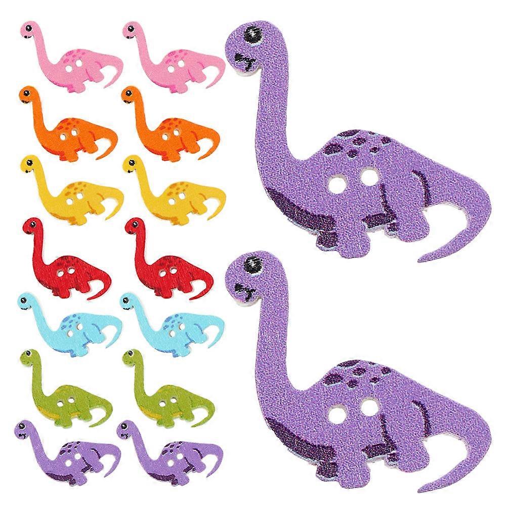 Wooden Dinosaur Buttons for Crafts Creative Design 150Pcs Bulk Set