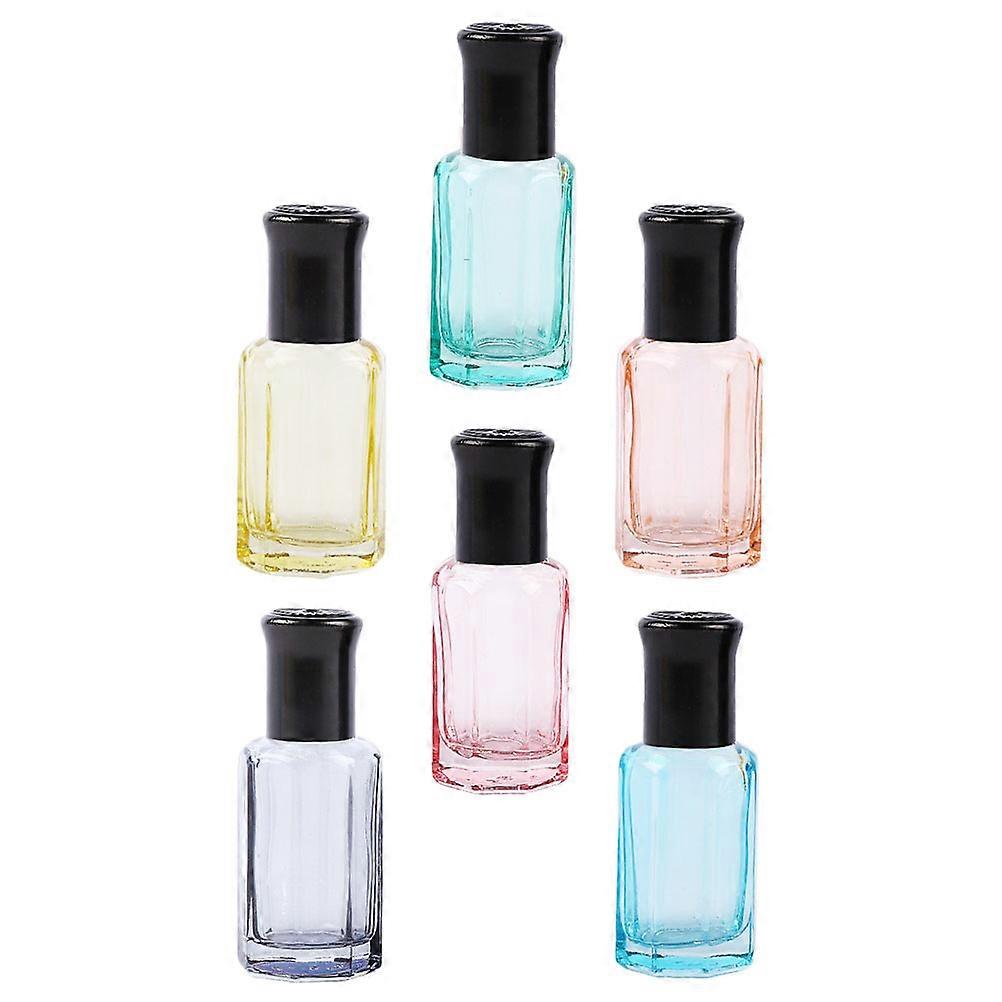 6ml Refillable Essential Oil Bottle with Roller Ball for Travel Assorted 6 Pcs