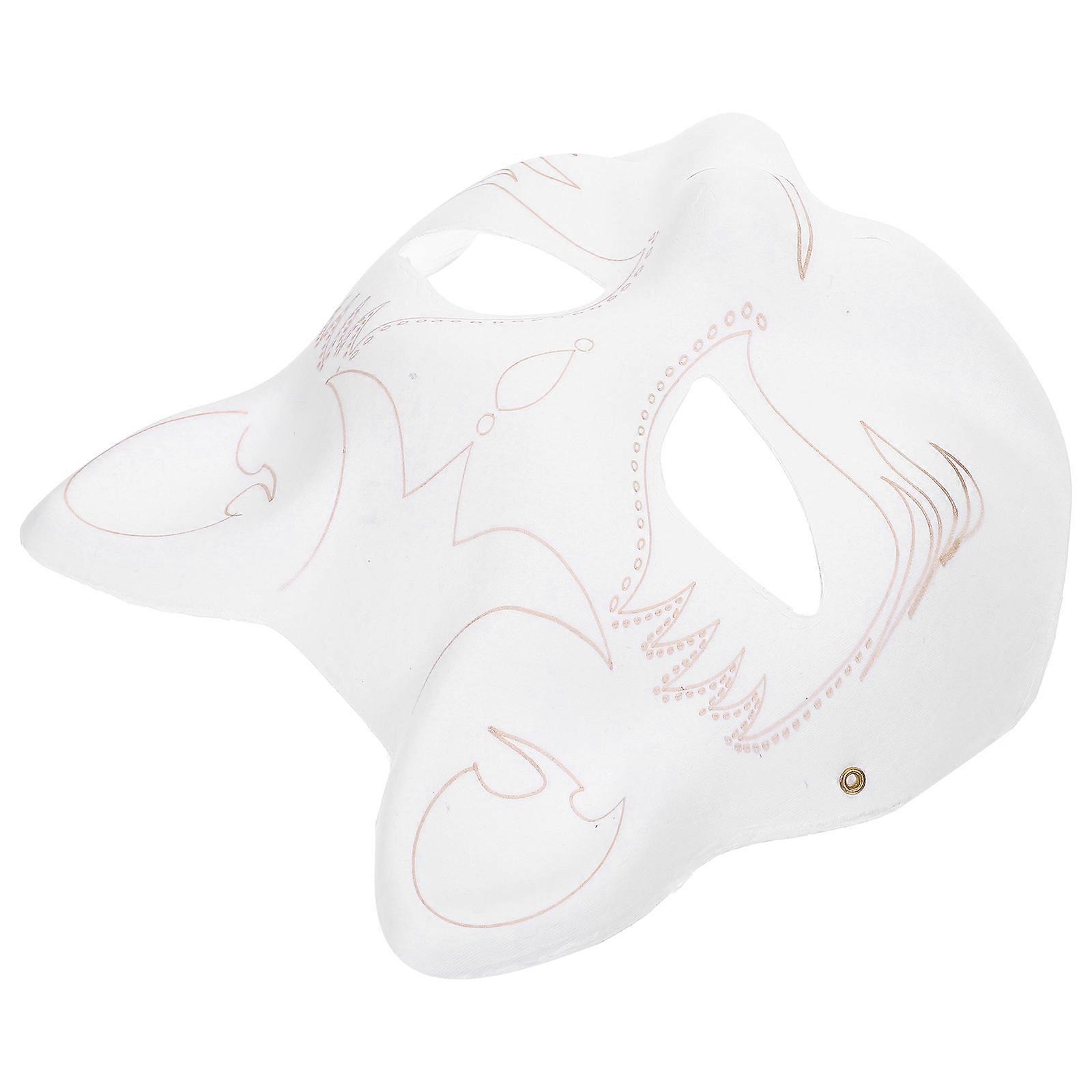 White Paper Pulp Mask DIY Cat Mask for Masquerade