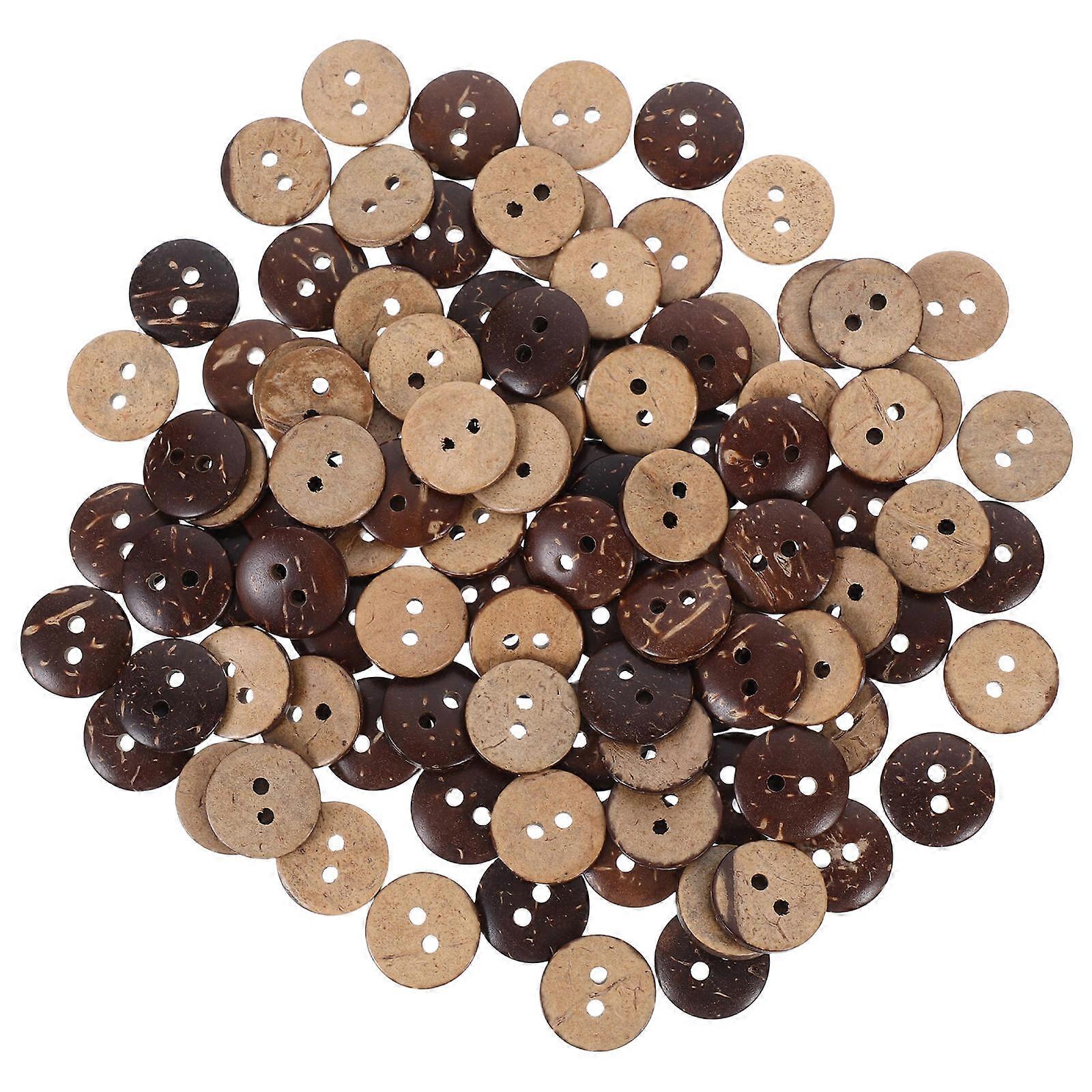 Durable Coconut Shell Buttons for Clothes Decorative Sewing 100Pcs