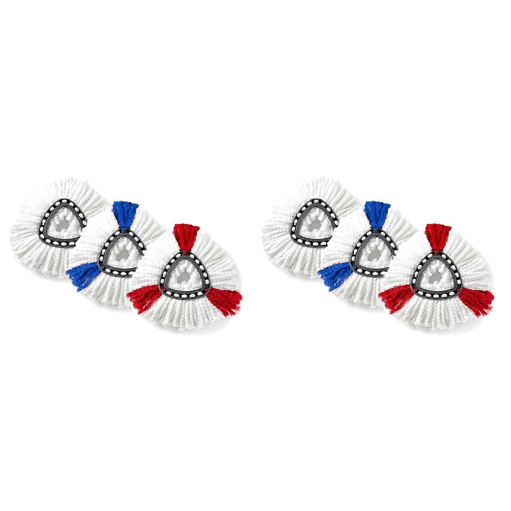 for Vileda O-Cedar Rotary Triangular Mop Head Accessories Triangular Cotton Yarn Head Mop Replacement Cloth (6 Pcs)