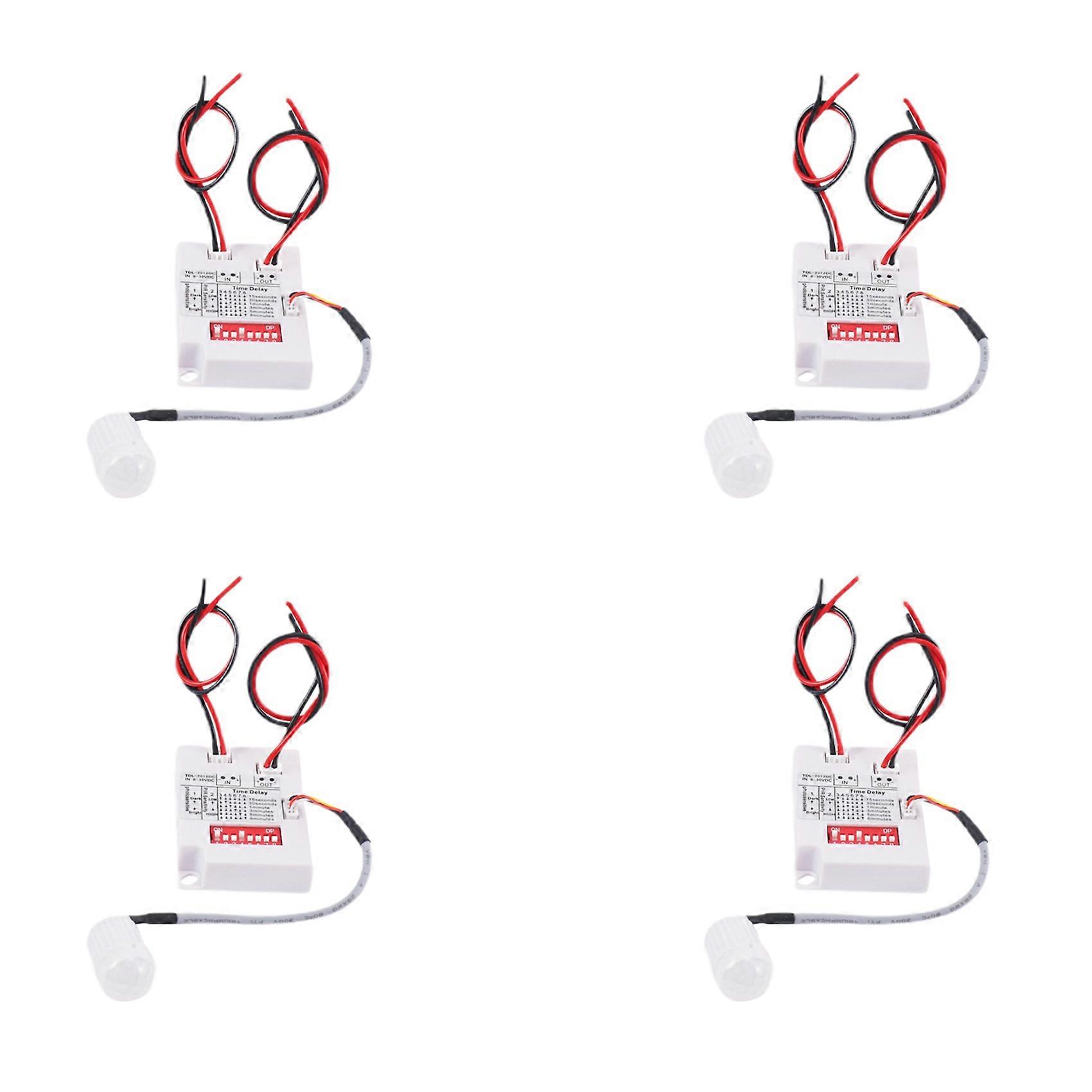 4X 12V 24V PIR Motion Sensor Switch IR Infrared Human Induction Time Delay Relay Switch Corridor LED Light Timer Switch