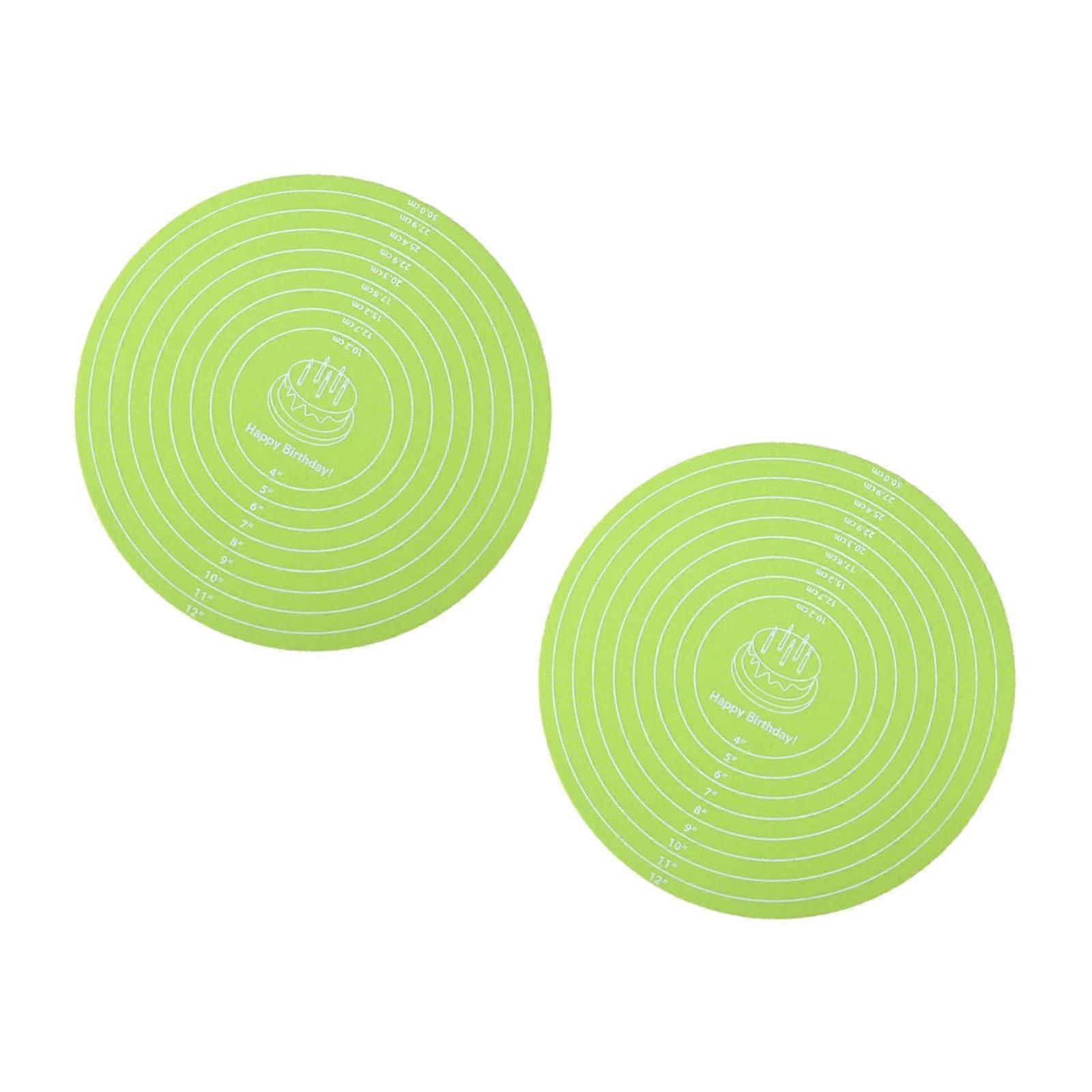 2 Piece Silicone Baking Mat Set with Non Slip Surface for Pastry Rolling and Cake Decorating Green