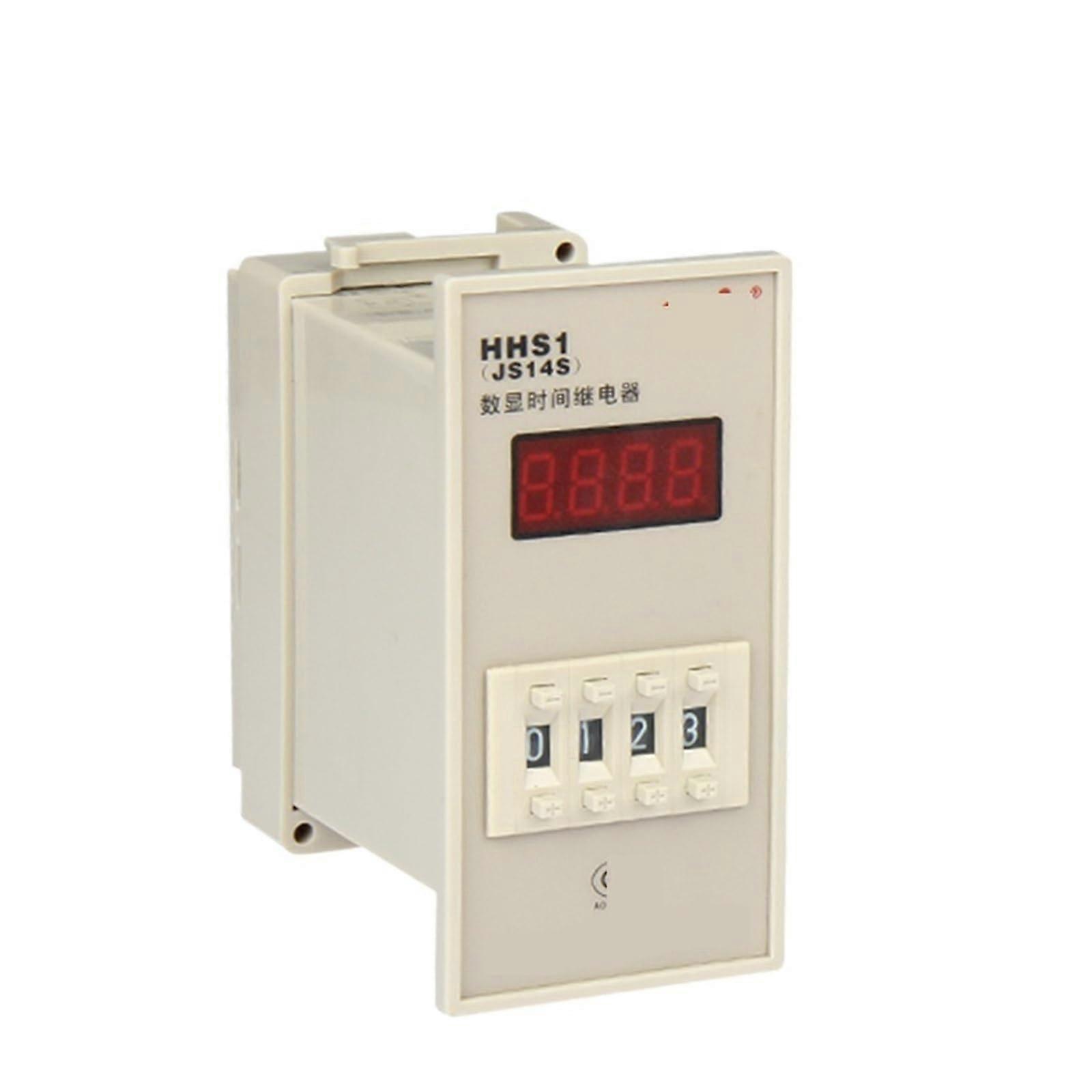 Digital Time Relay HHS1 JS14S PowerOn Delay 4Digit Display Programmable Timer with Memory Function