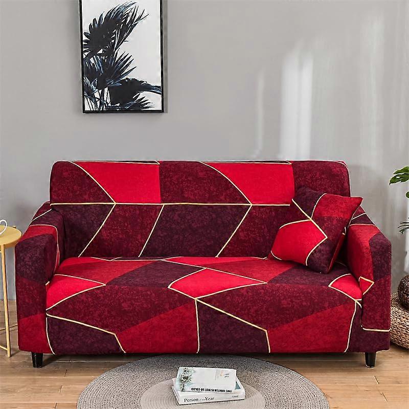 Printed Sofa Slipcover Stretch Loveseat Cover for 2 Seater Couch 360° Full Coverage Washable