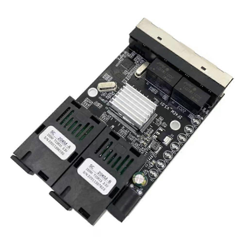 100Mbps Fiber Optic Media Converter 4 RJ45 to 2 SC Connector Speed Ethernet to Fiber Converter