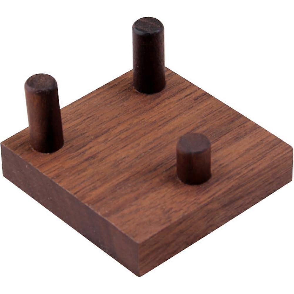 Walnut Wooden Display Stand with Stable Triangular Support for Fossils, Geodes and Agate Slices