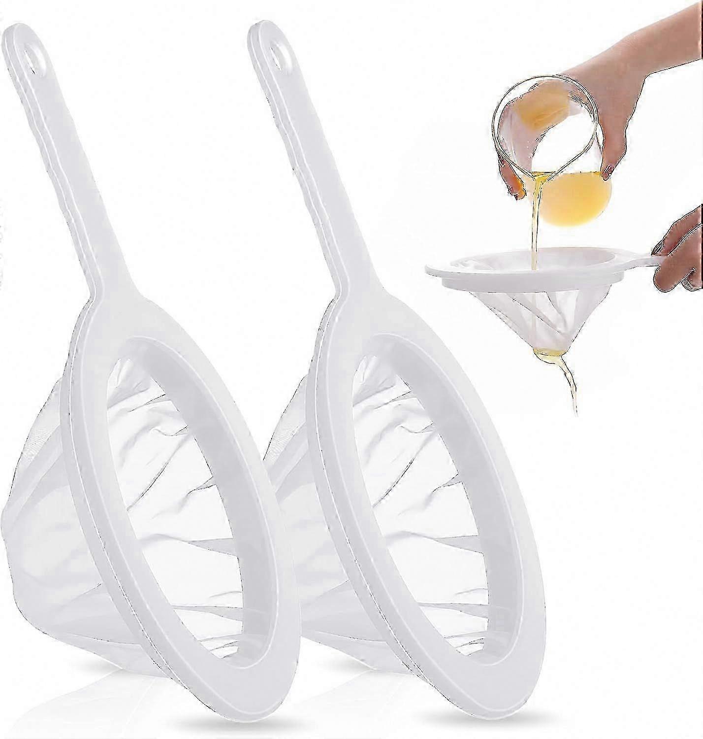 2-Pack Small Kitchen Strainers with Handles, Ultra-Fine Mesh Sieve for Sifting and Draining