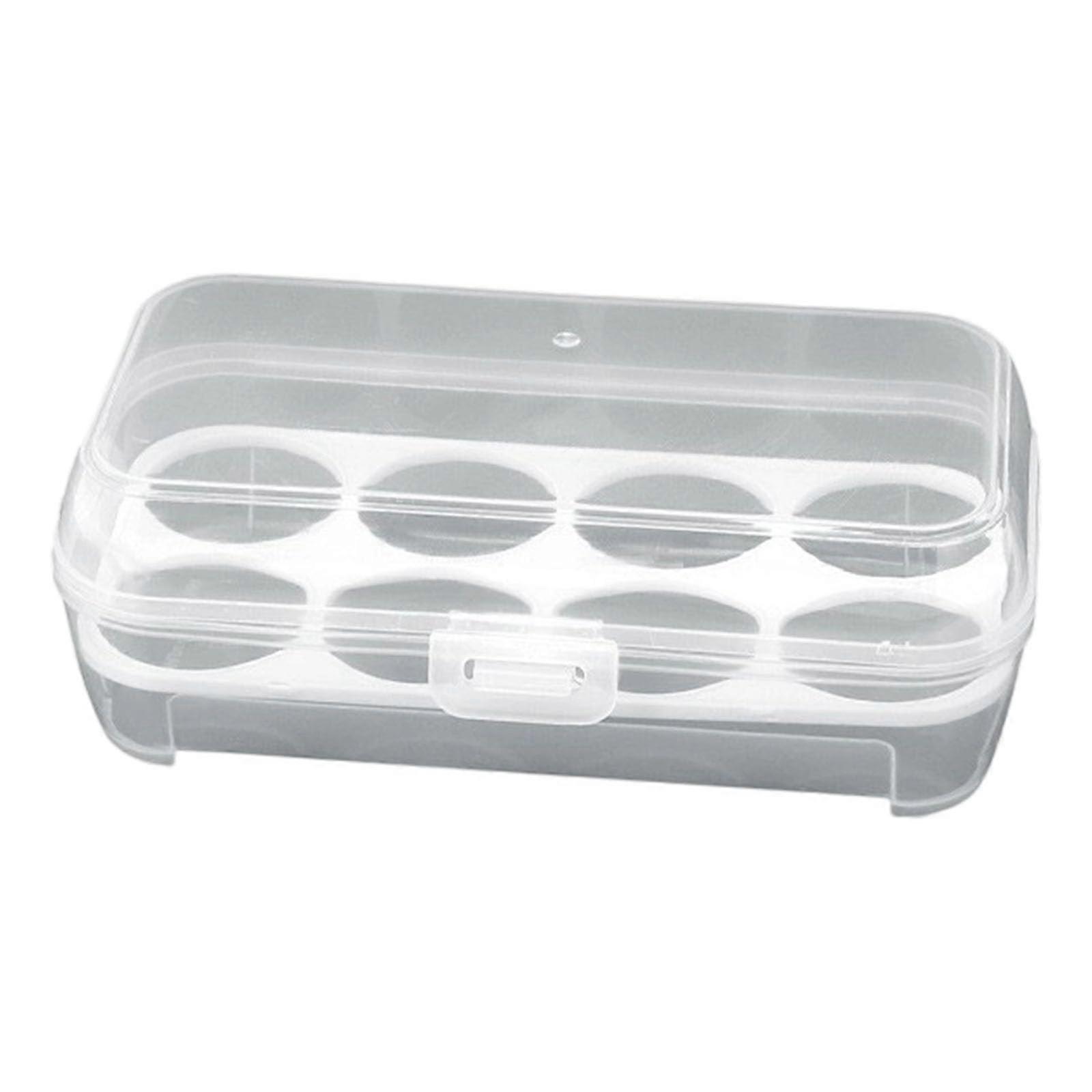 Camping Egg Holder with Shockproof Protection, Clear Stackable Storage Box for Travel and Picnic