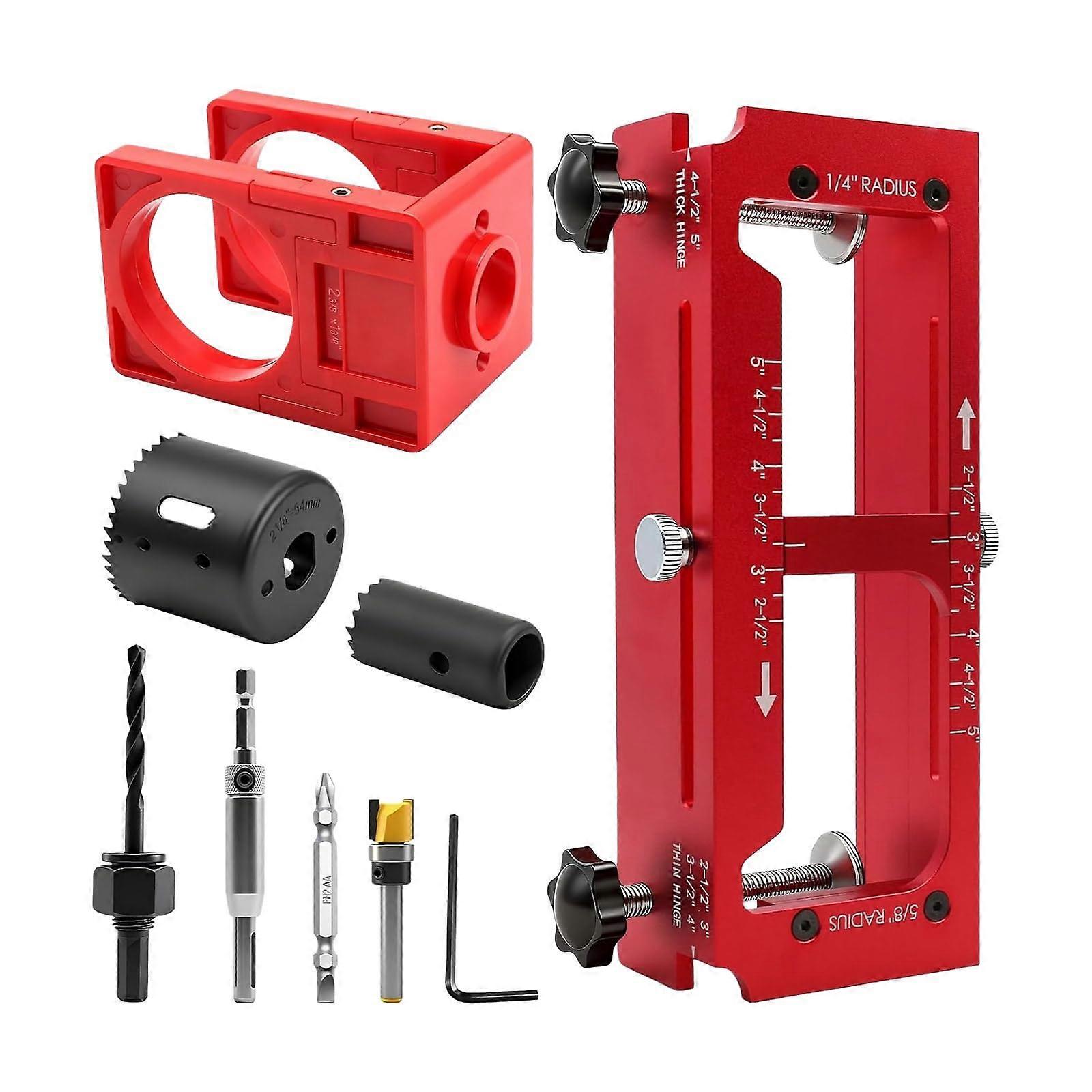 Adjustable Door Hinge Jig with Precise Alignment, NonSlip Pads, Fits Various Door Thickness