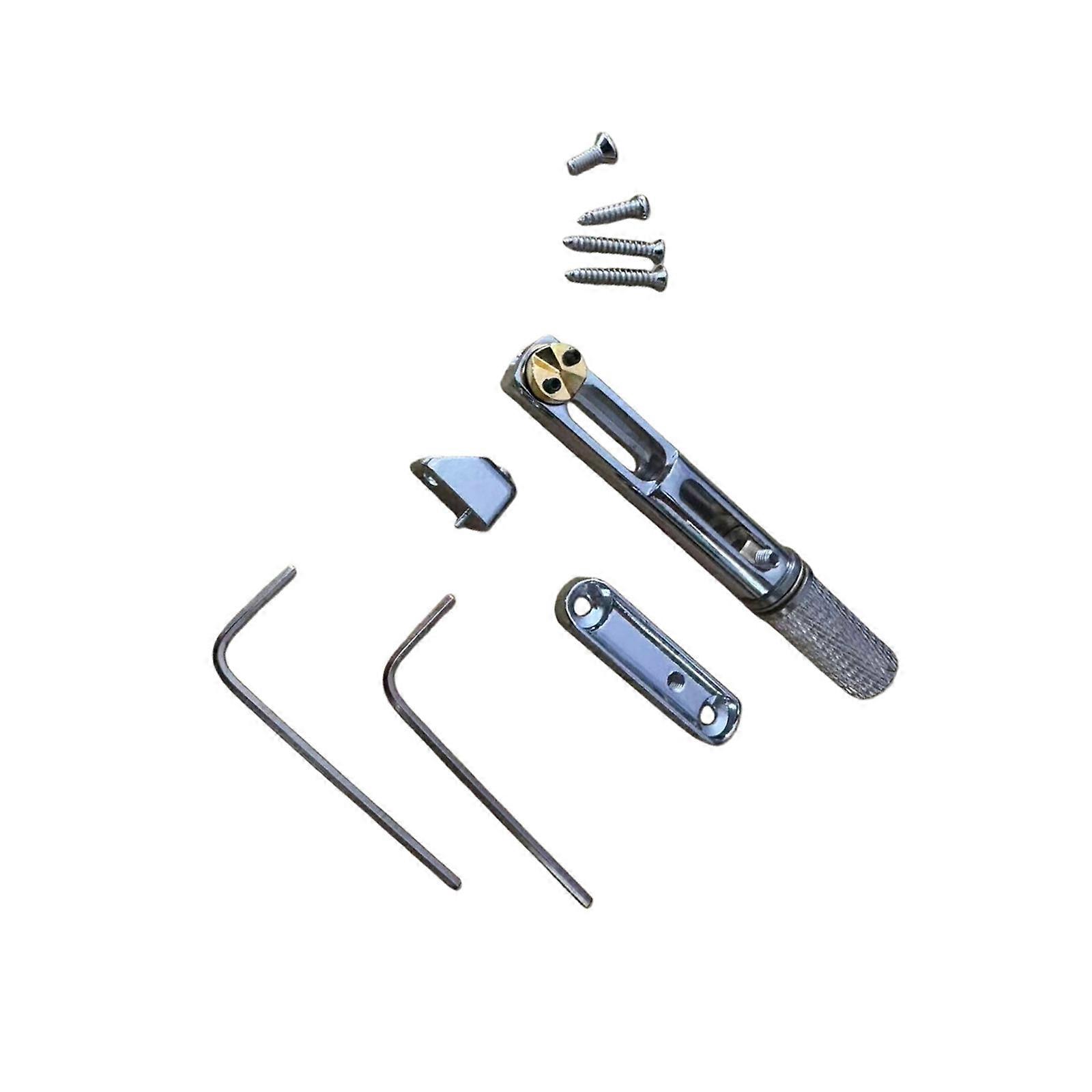 Professional Black Guitar Bridge Accessory Set for String Fixing and Tuning on Single Coil Instruments  Silver