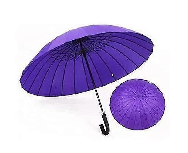 Large Windproof Golf Umbrella 24Rib Oversized Canopy for Rain and Sun with Long Handle