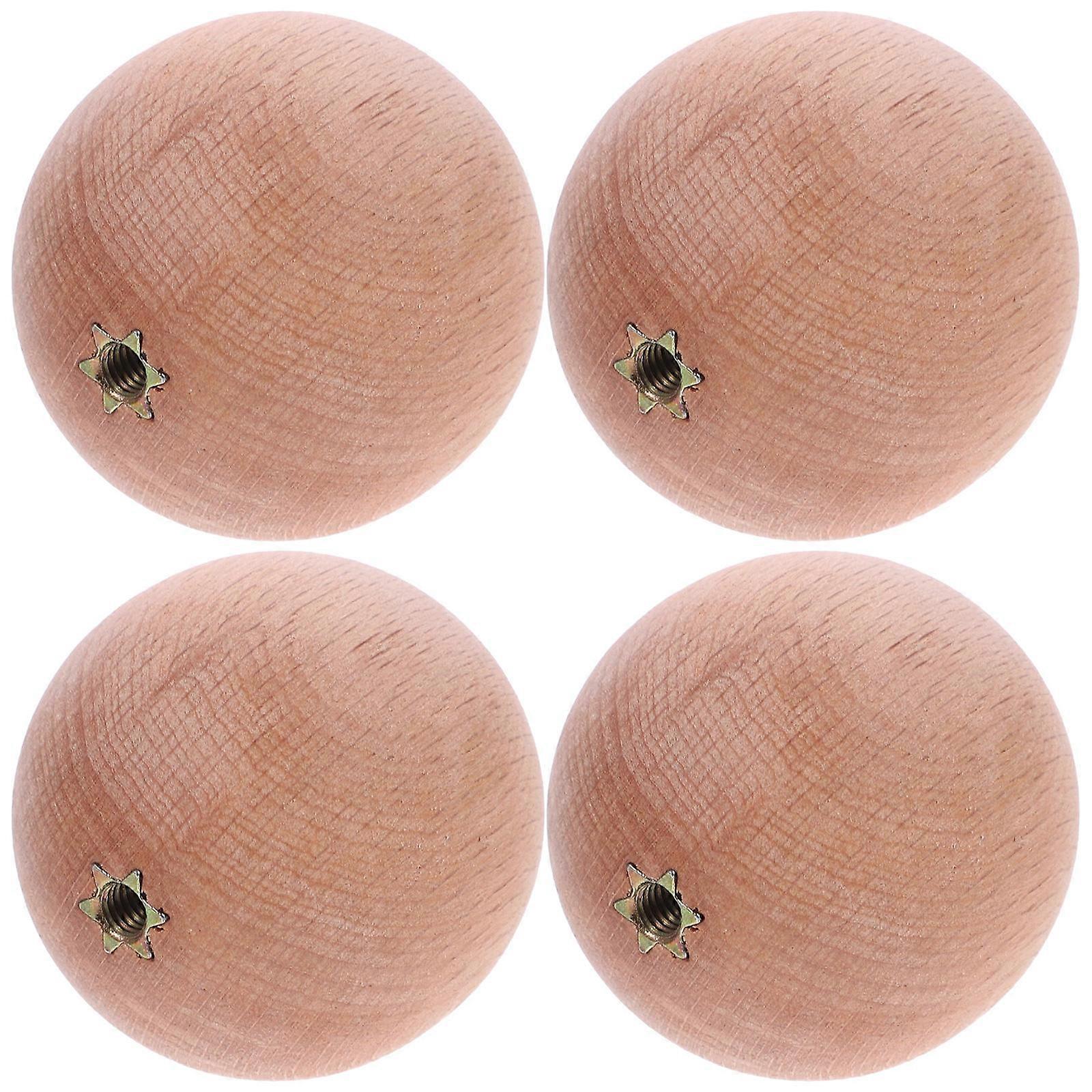 Wooden Ball Dresser Knobs for Home Use Wooden Ball Knobs 4Pcs