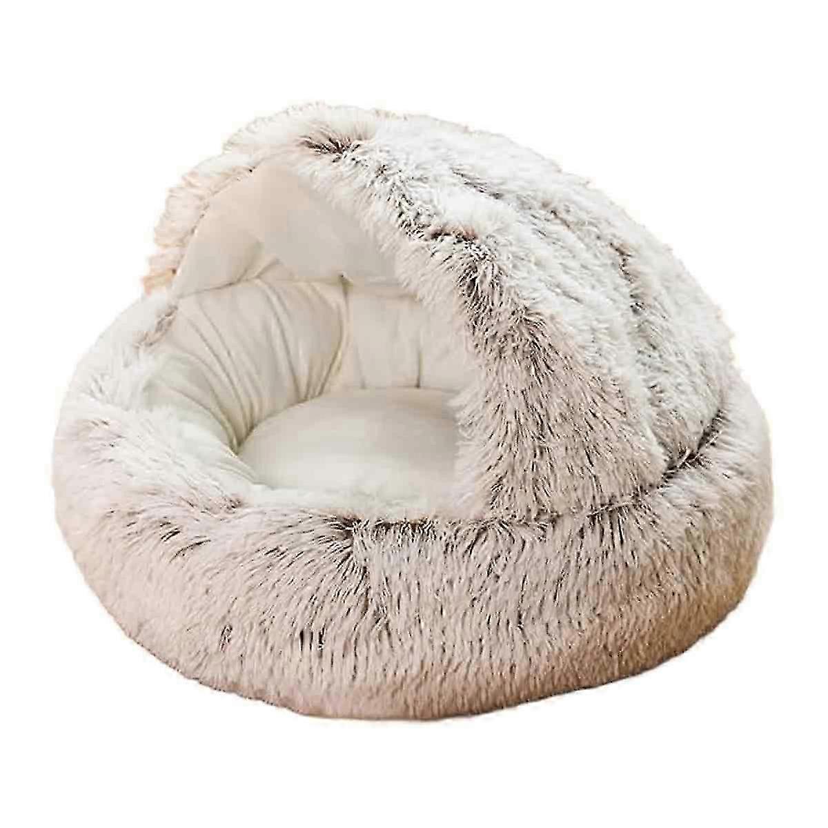 Fluffy Cat Bed,Round,Soft Plush 26-27s