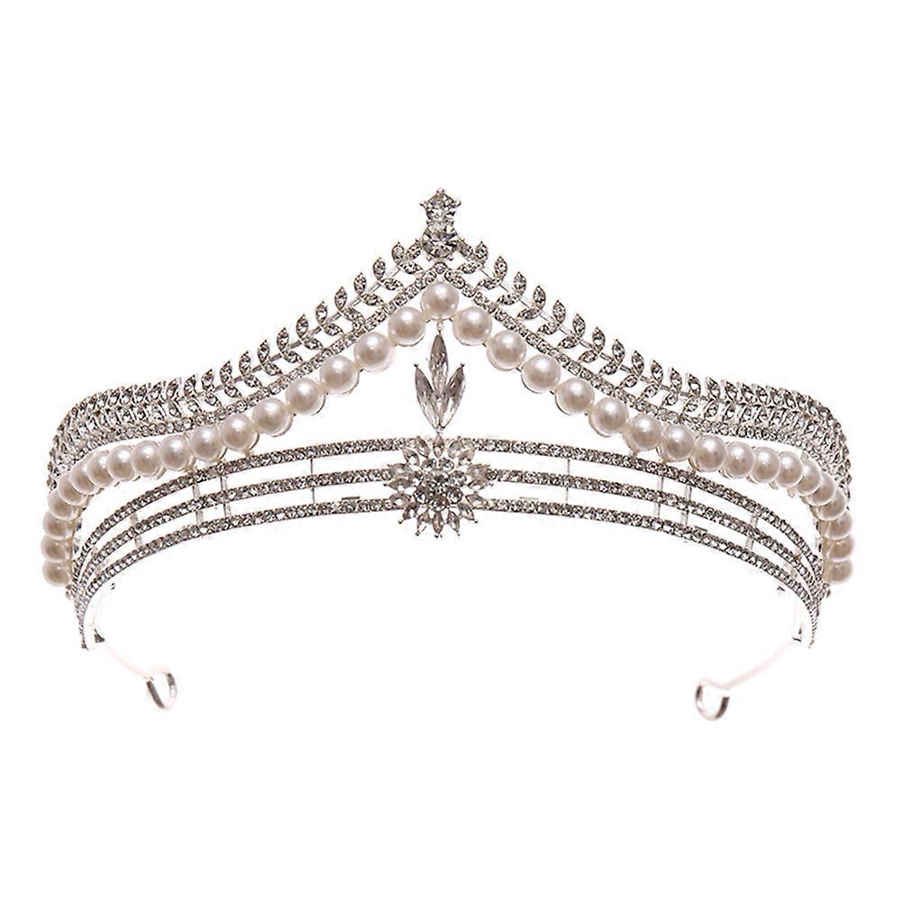 Rhinestone Crown Bride Crown Headdress Costume Accessory Shape 1Pack