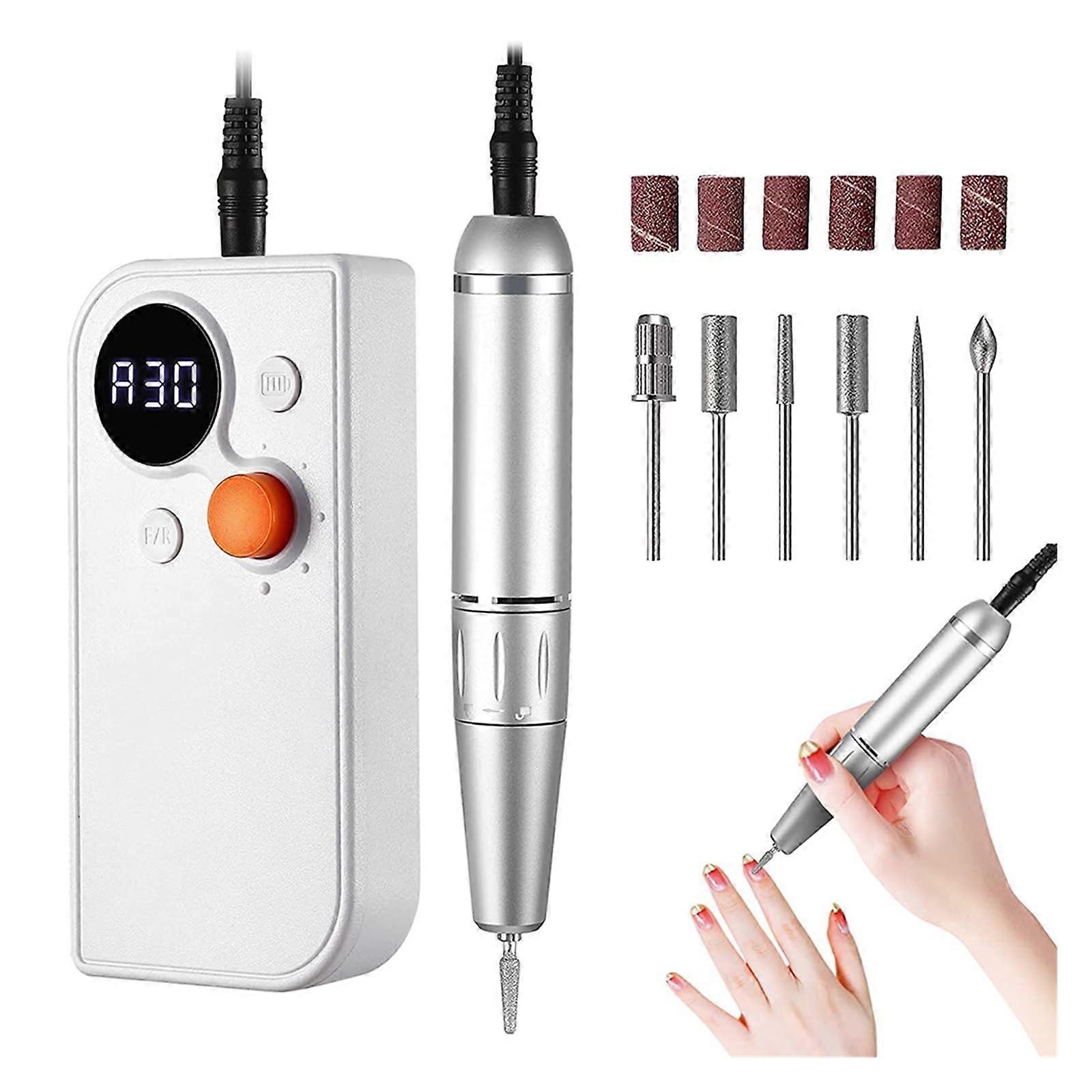 Electric Nail Drill Rechargeable Professional Nail File with Variable Speed for Manicure Pedicure