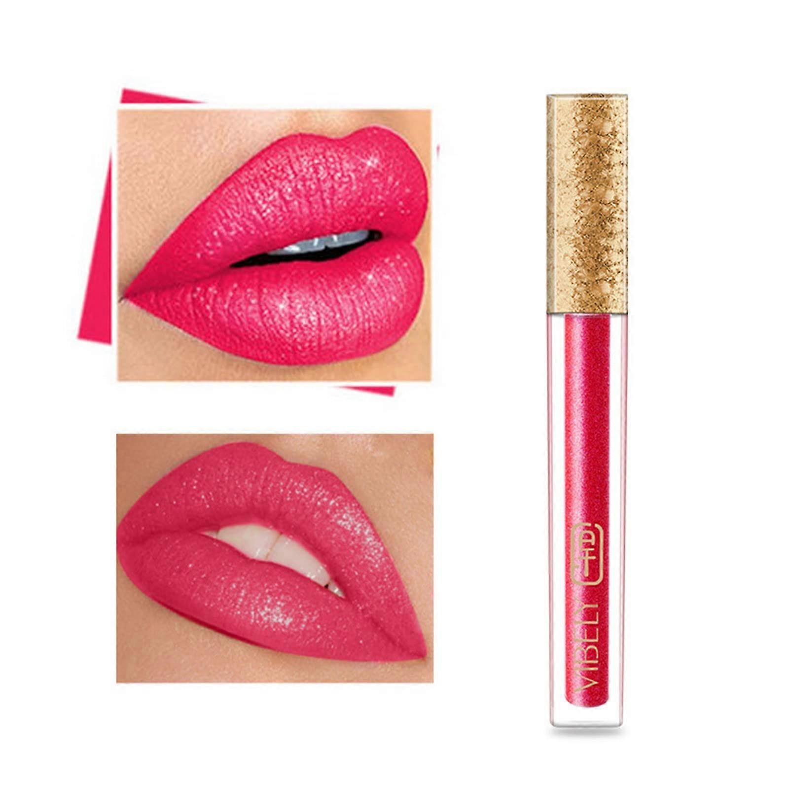Shimmer Lip Gloss Metallic Glitter Lip Glaze Moisturizing Long Lasting Deep Hydration 5ml
