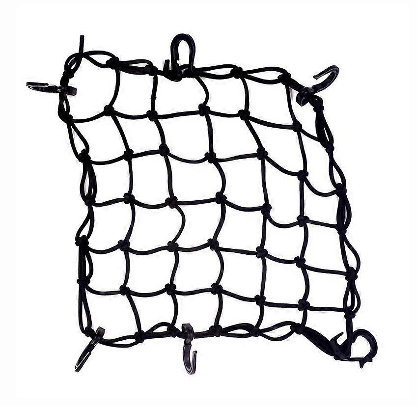 Black 15"X15" Cargo Net with 6 Adjustable Hooks & Tight 2"x2 p