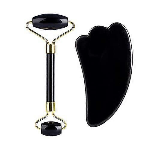 Jade Roller and Gua Sha Set with Double Head Design, Cooling Jade Surface, Compact Size 4