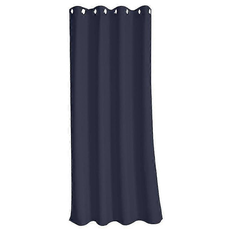 Grommet Curtain Solid Color Waterproof Polyester Sun Blocking Floor Drape for