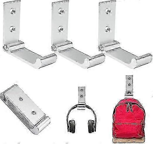 3pcs Aluminum Alloy Wall Hook 8.5*2.5*7.5cm Folding Hook-silver