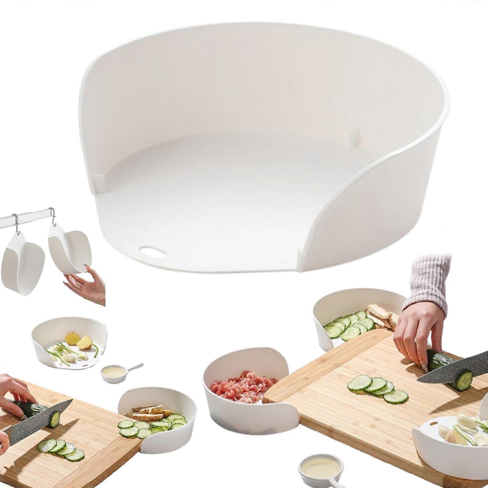Cutting Board Prep Bowl with Sliding Design, Large Capacity Under Board Container, Dishwasher Safe